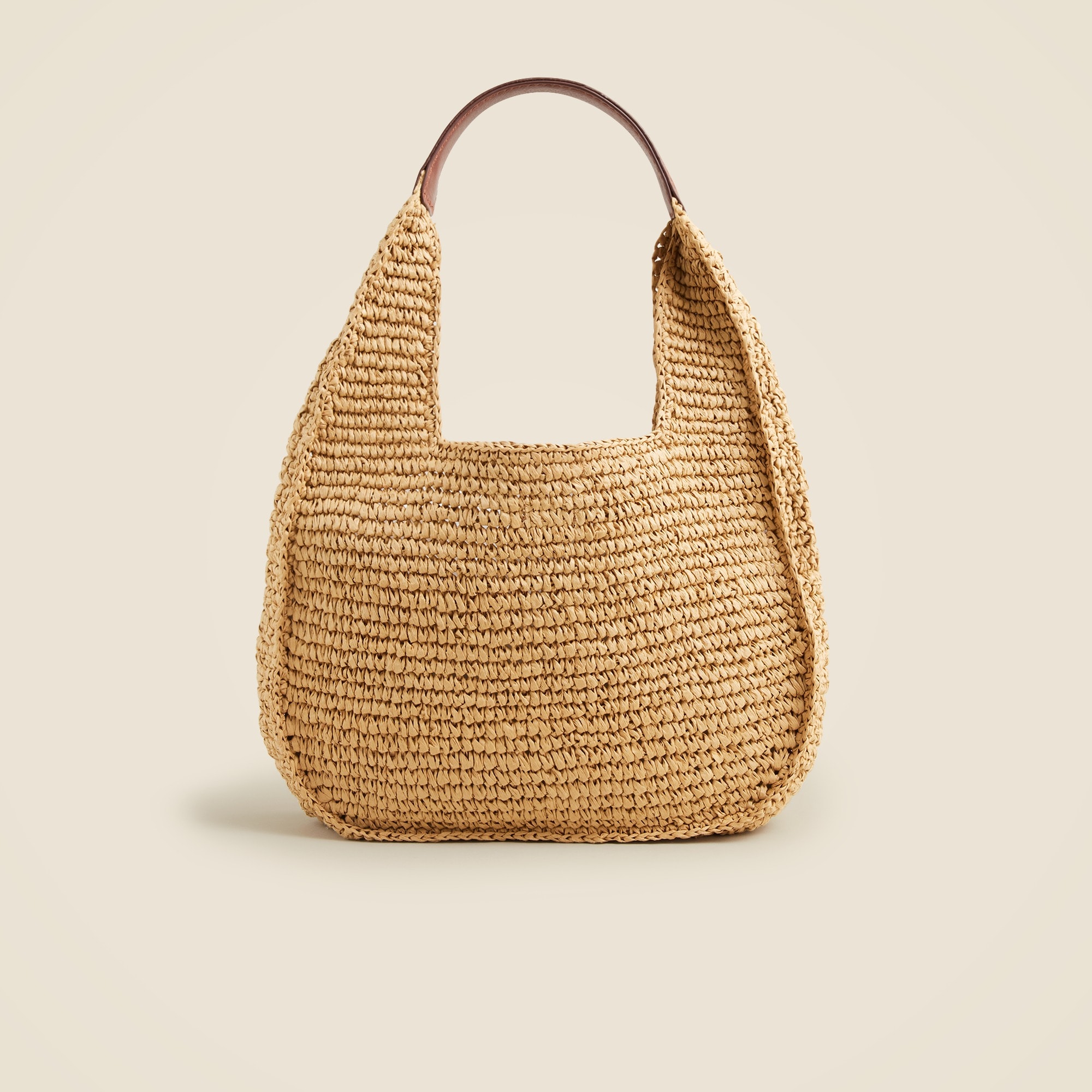 Handknotted straw shoulder bag