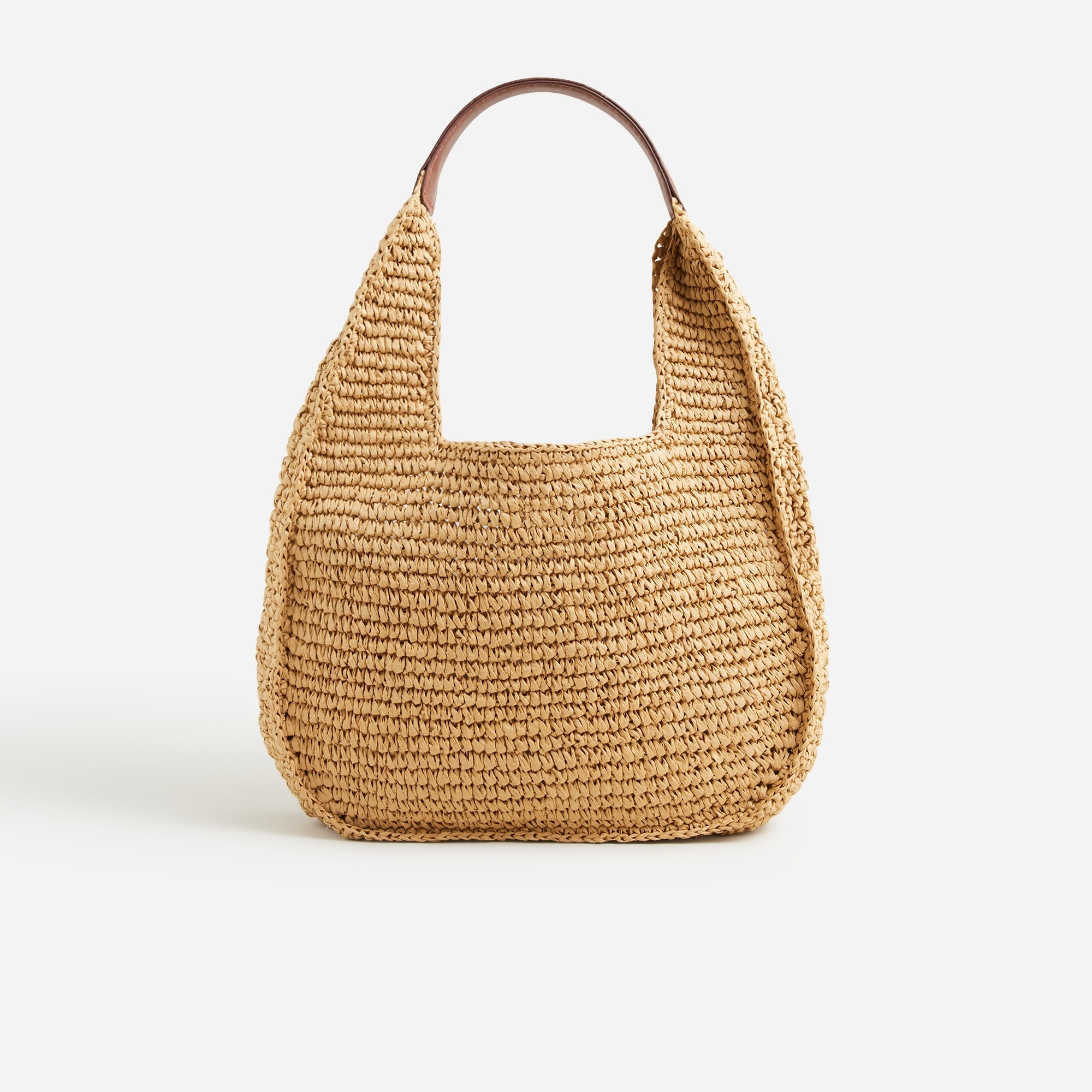 womens Hand-knotted straw shoulder bag