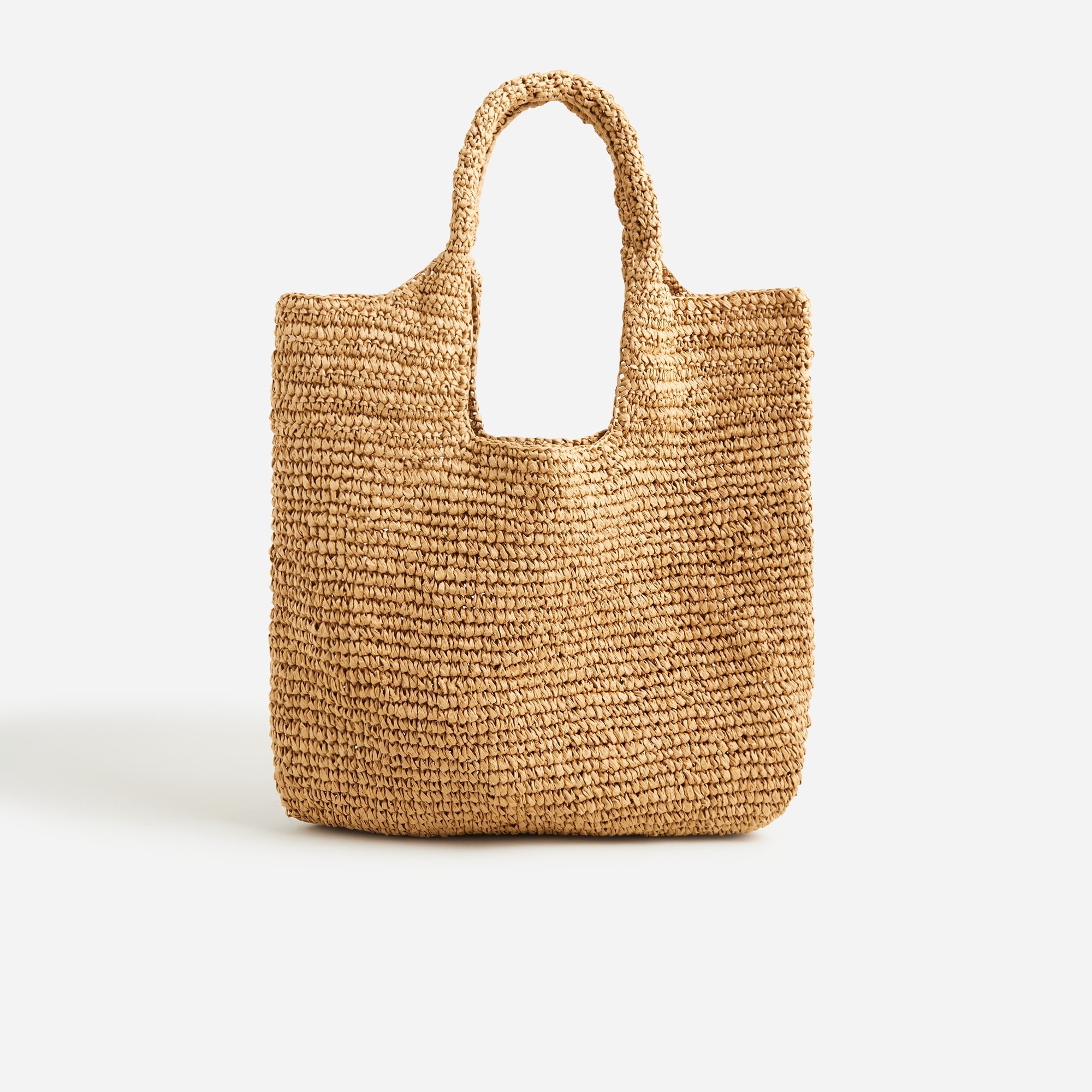 womens Hand-knotted raffia shoulder tote