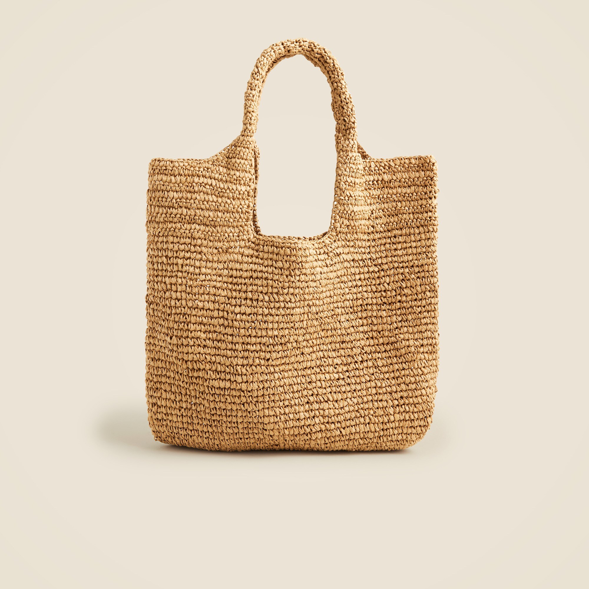 Handknotted faux-raffia shoulder tote