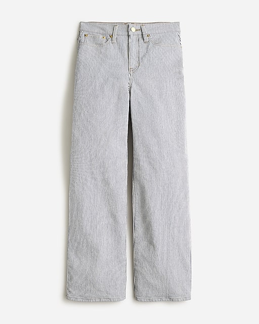  Petite slim wide-leg jean in stripe