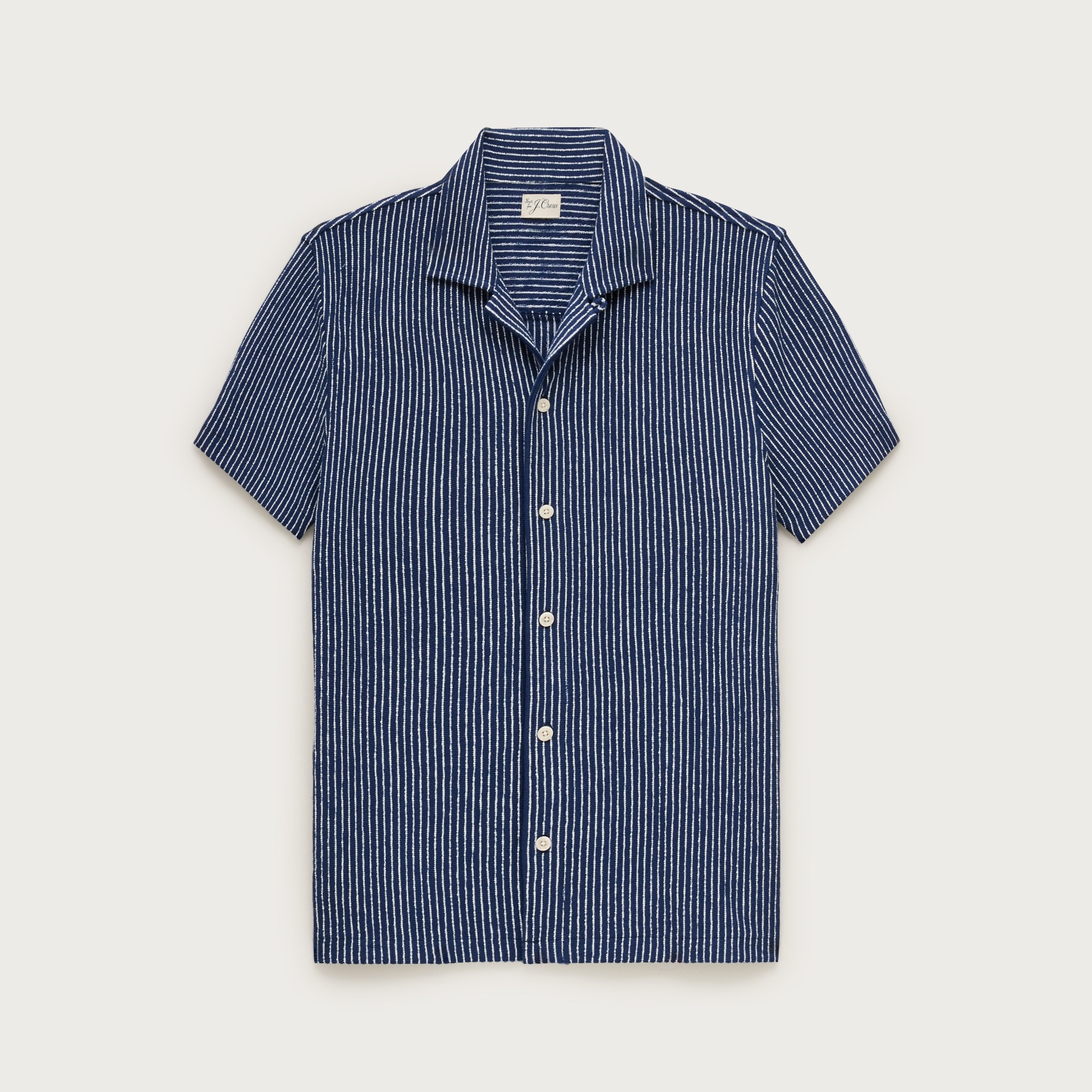 Textured Camp-collar Knit Shirt In Stripe For Men | J.Crew