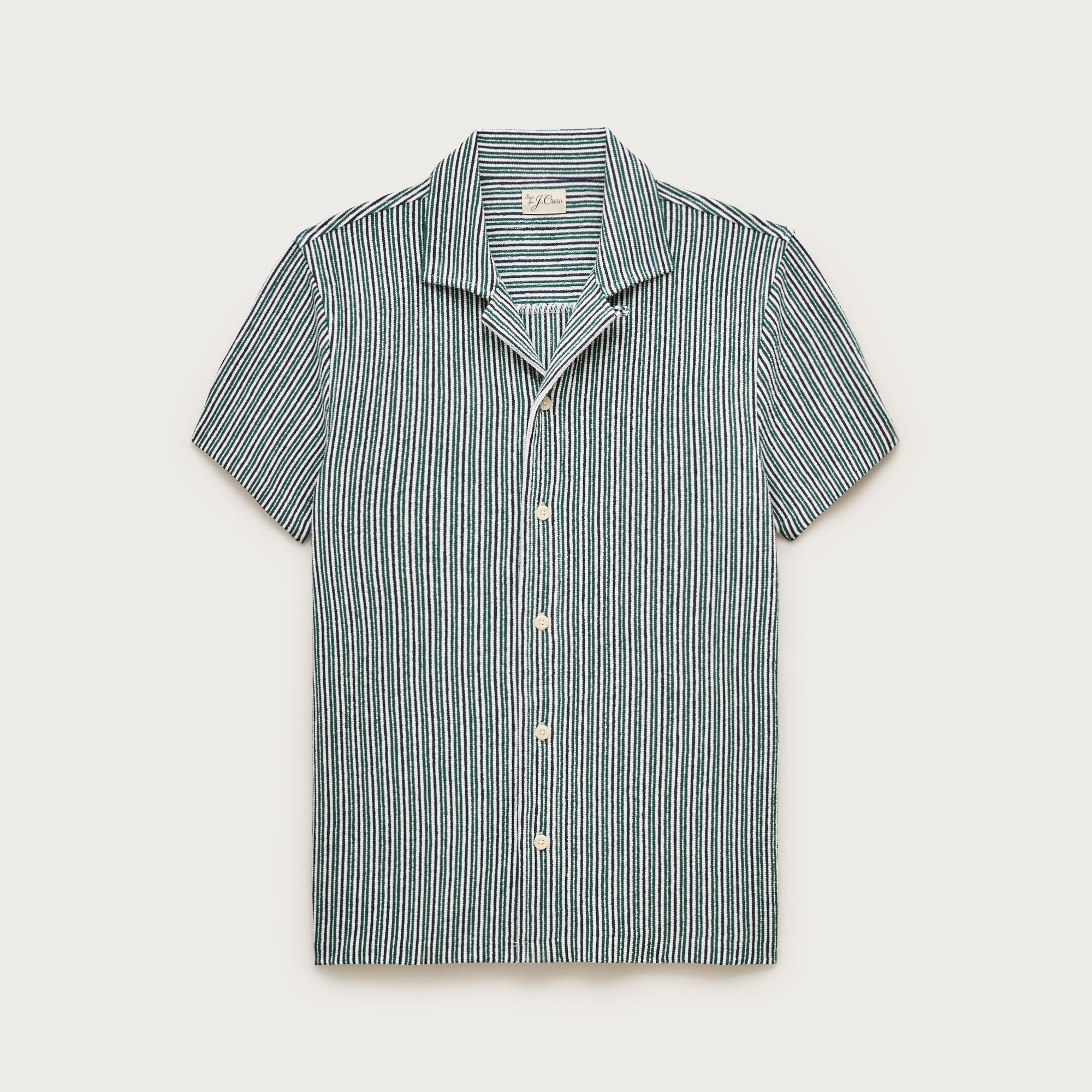 Textured Camp-collar Knit Shirt In Stripe For Men | J.Crew