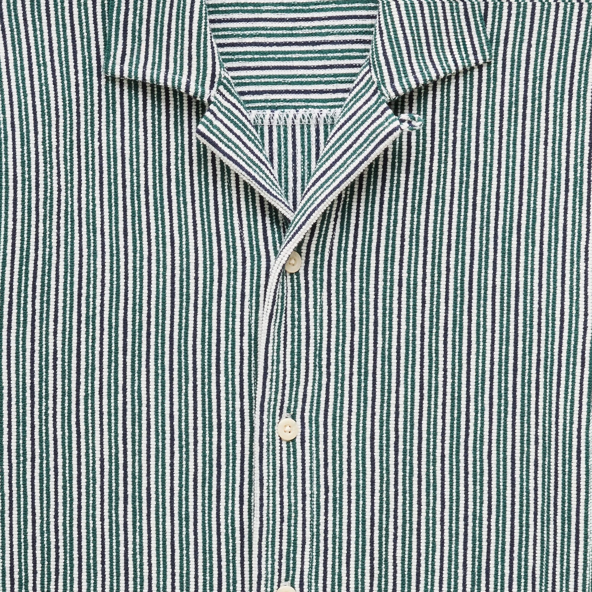 Textured camp-collar knit shirt in stripe