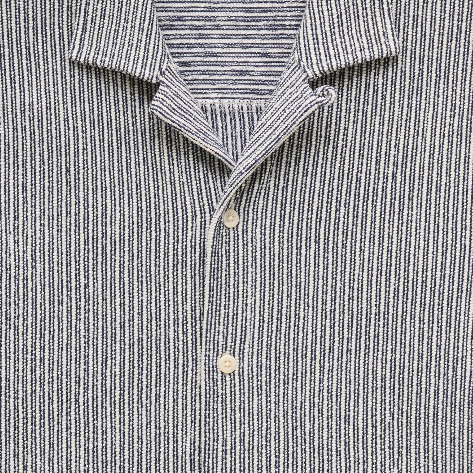 Textured Camp-collar Knit Shirt In Stripe For Men | J.Crew