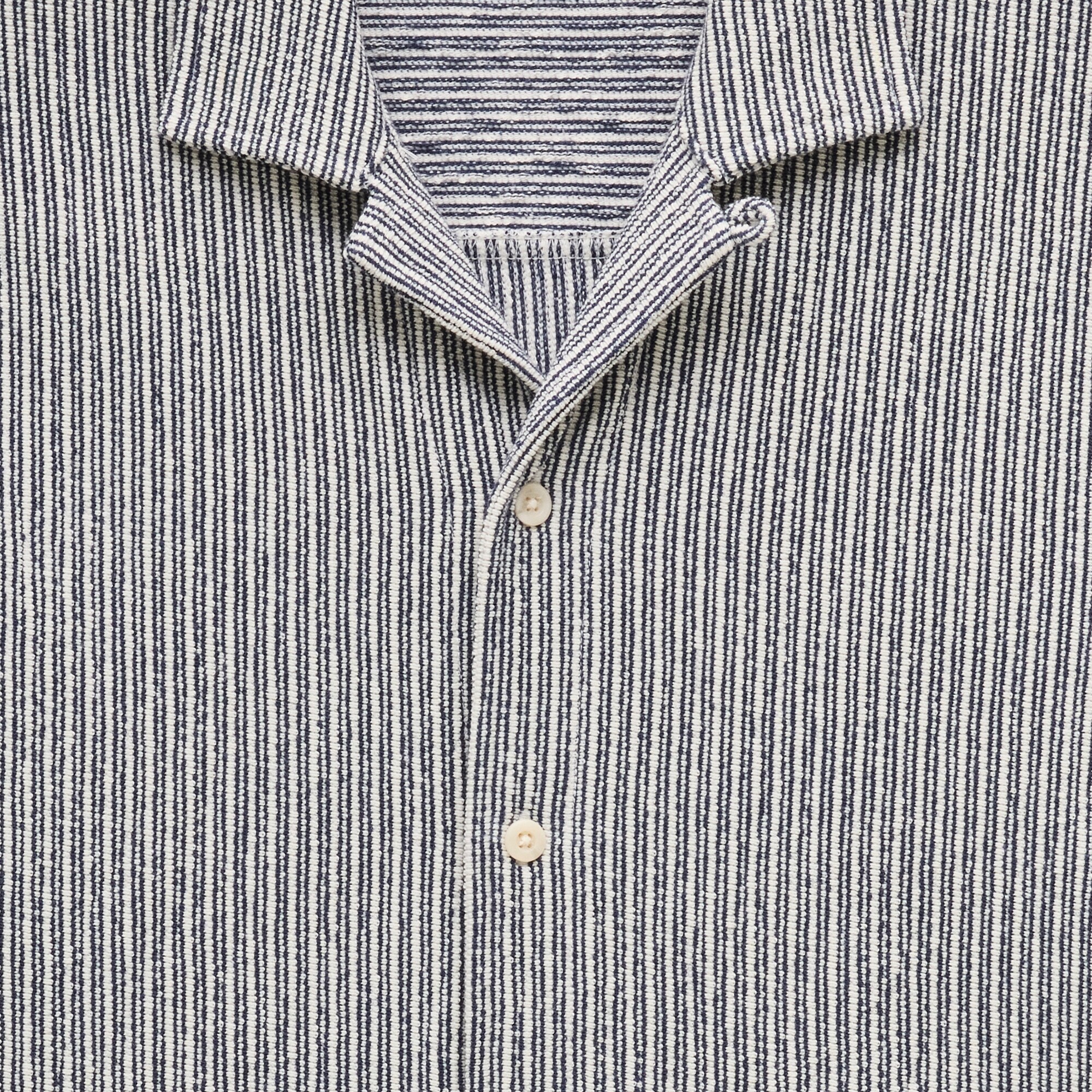 Textured camp-collar knit shirt in stripe