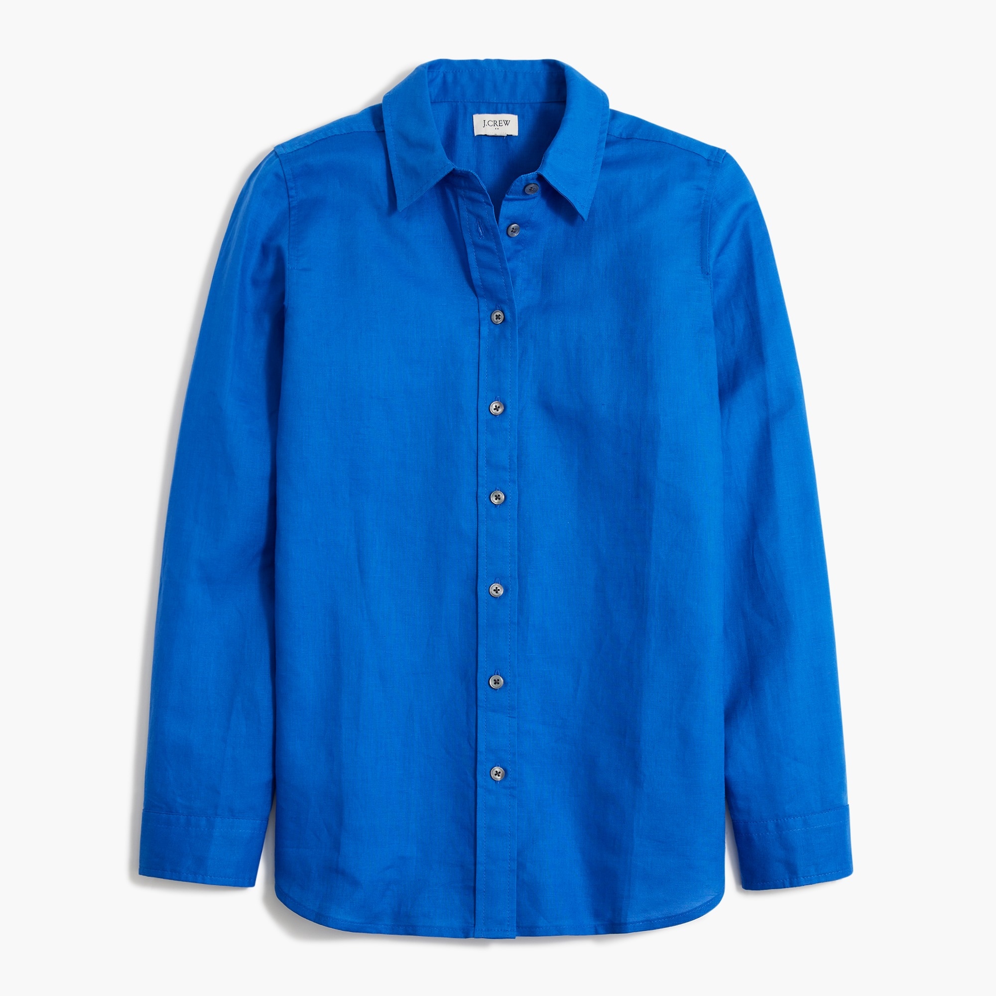 Linen-blend button-up shirt