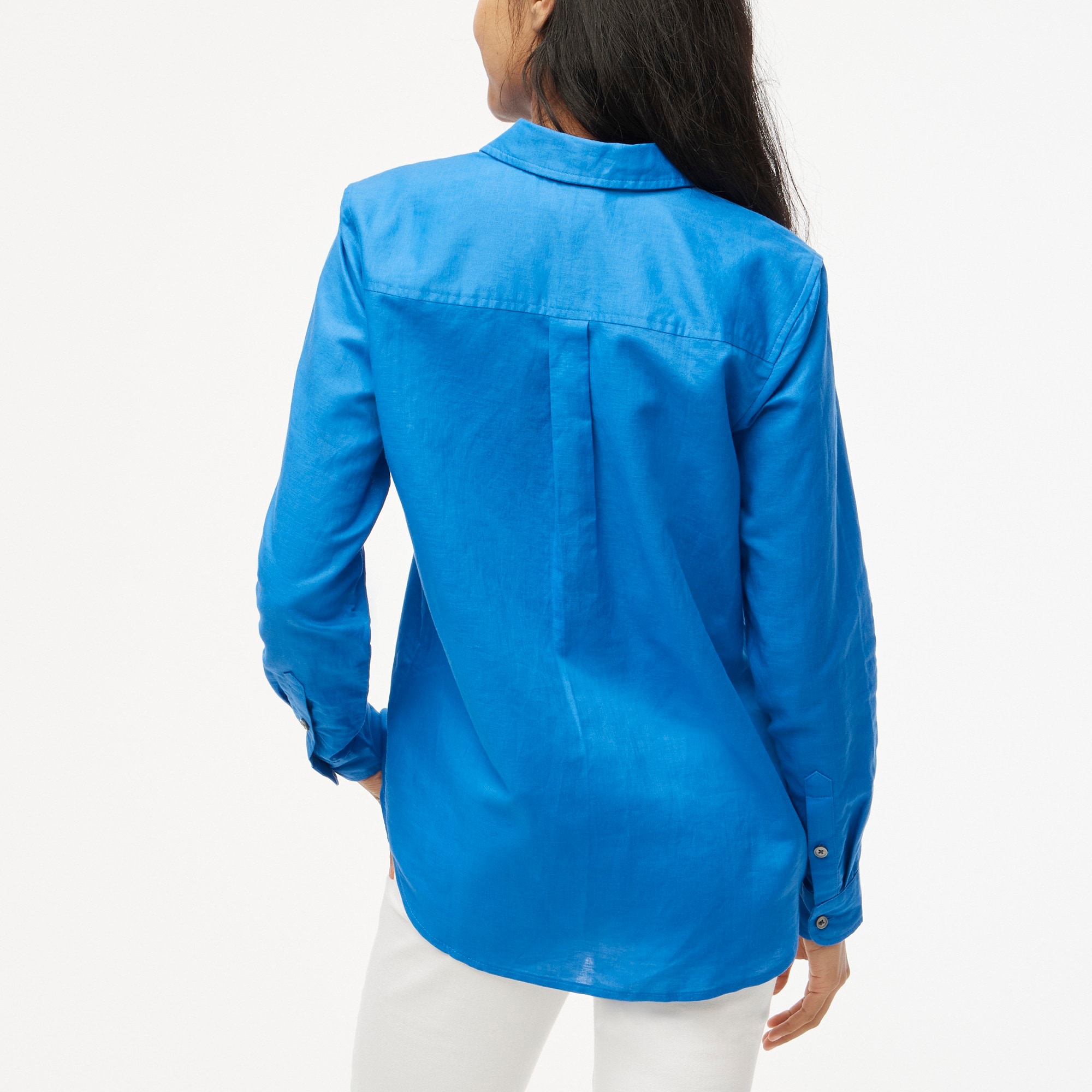 Linen Shell Print Button Up Blouse main image 1