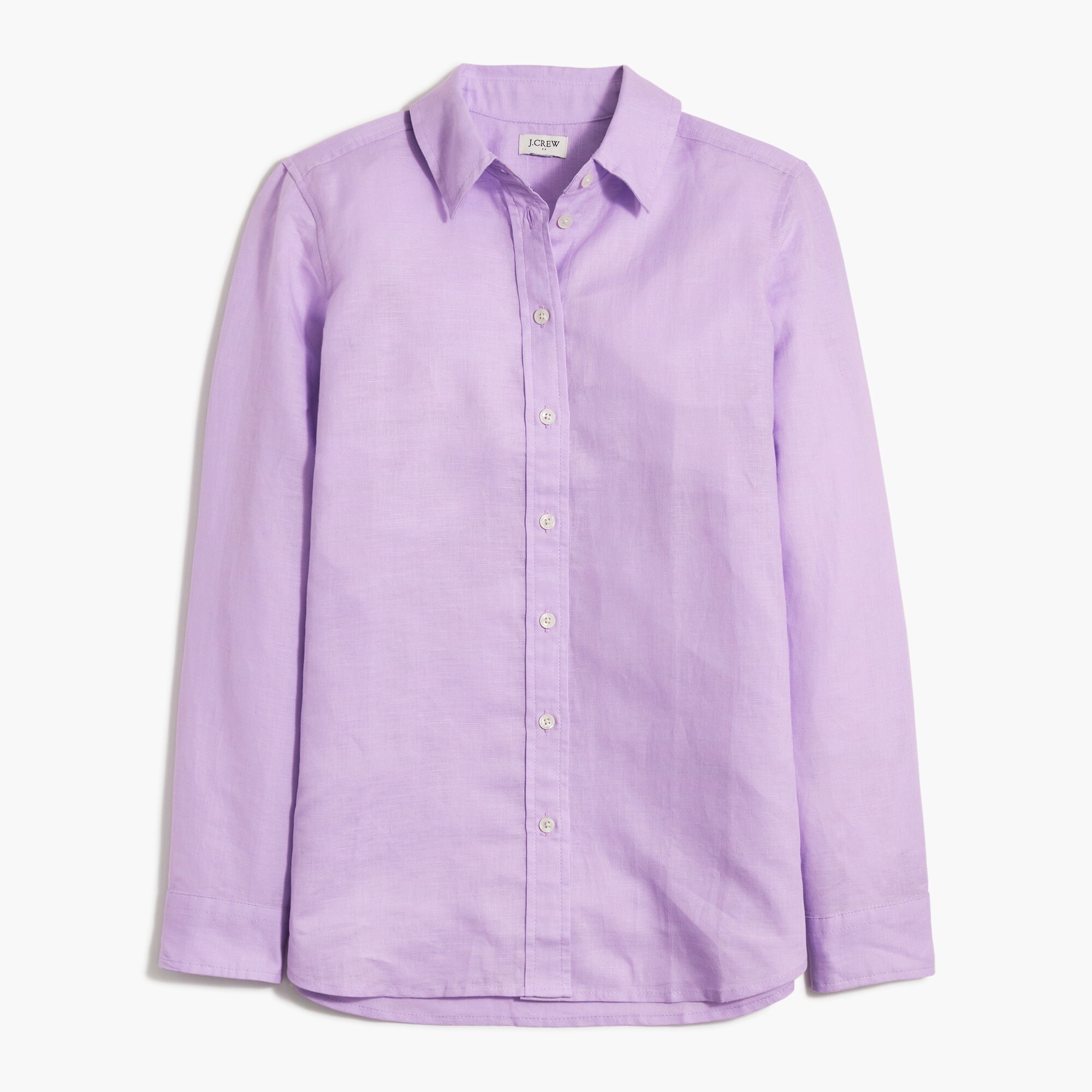 womens Linen-blend button-up shirt