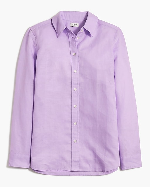  Linen-blend button-up shirt