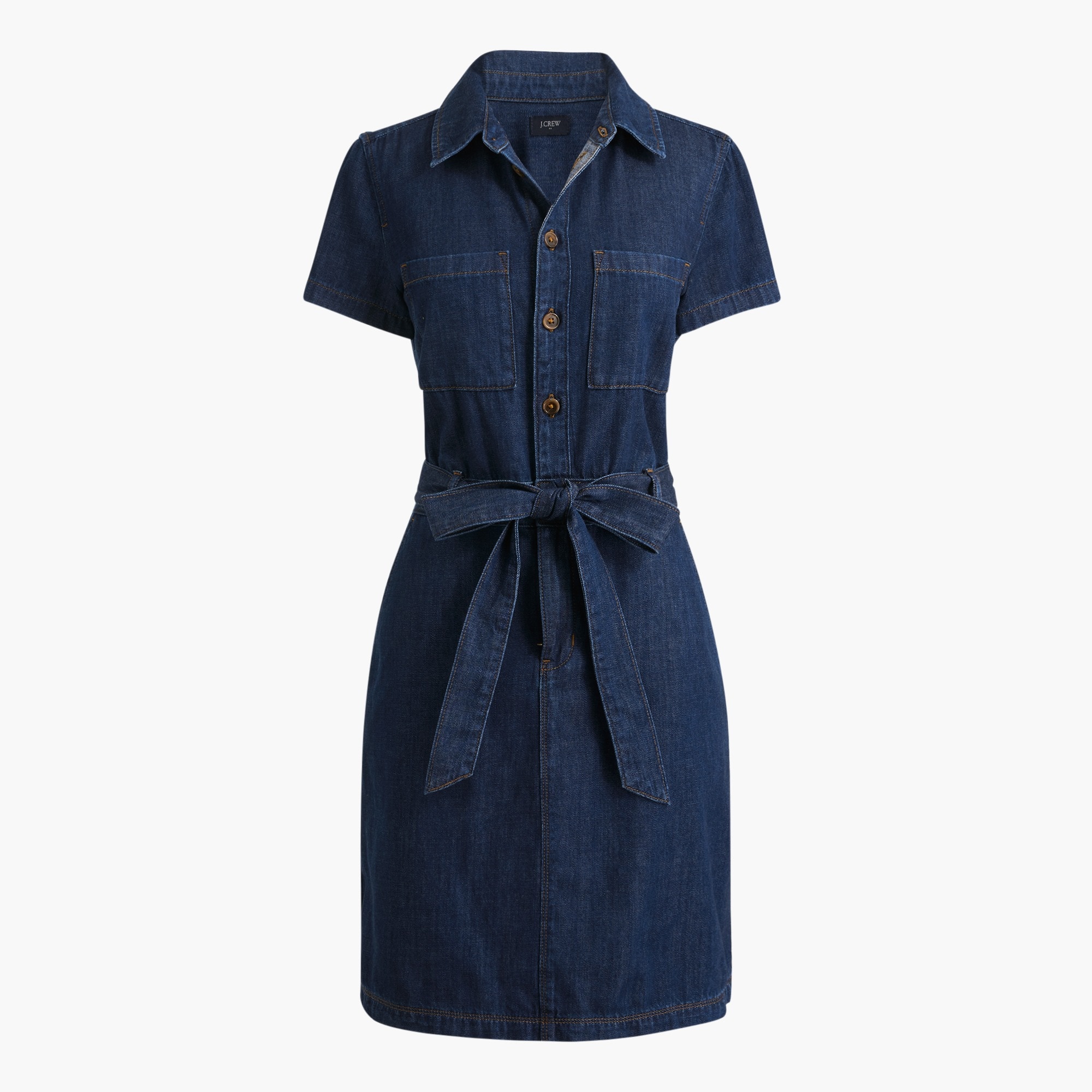 Chambray utility mini dress