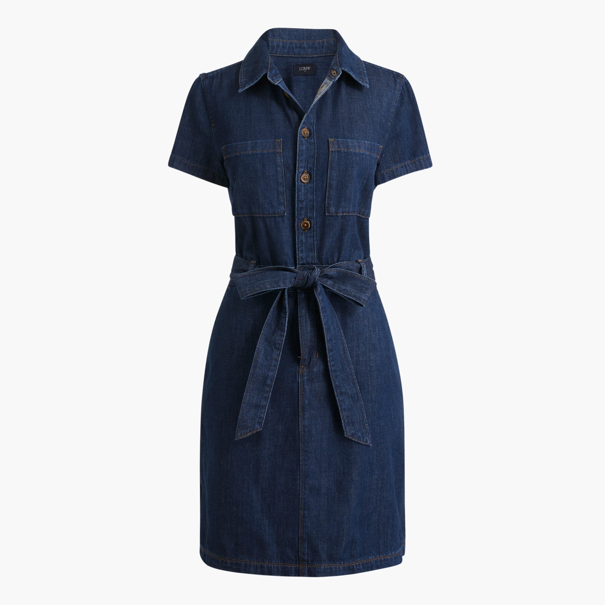  Chambray utility mini dress