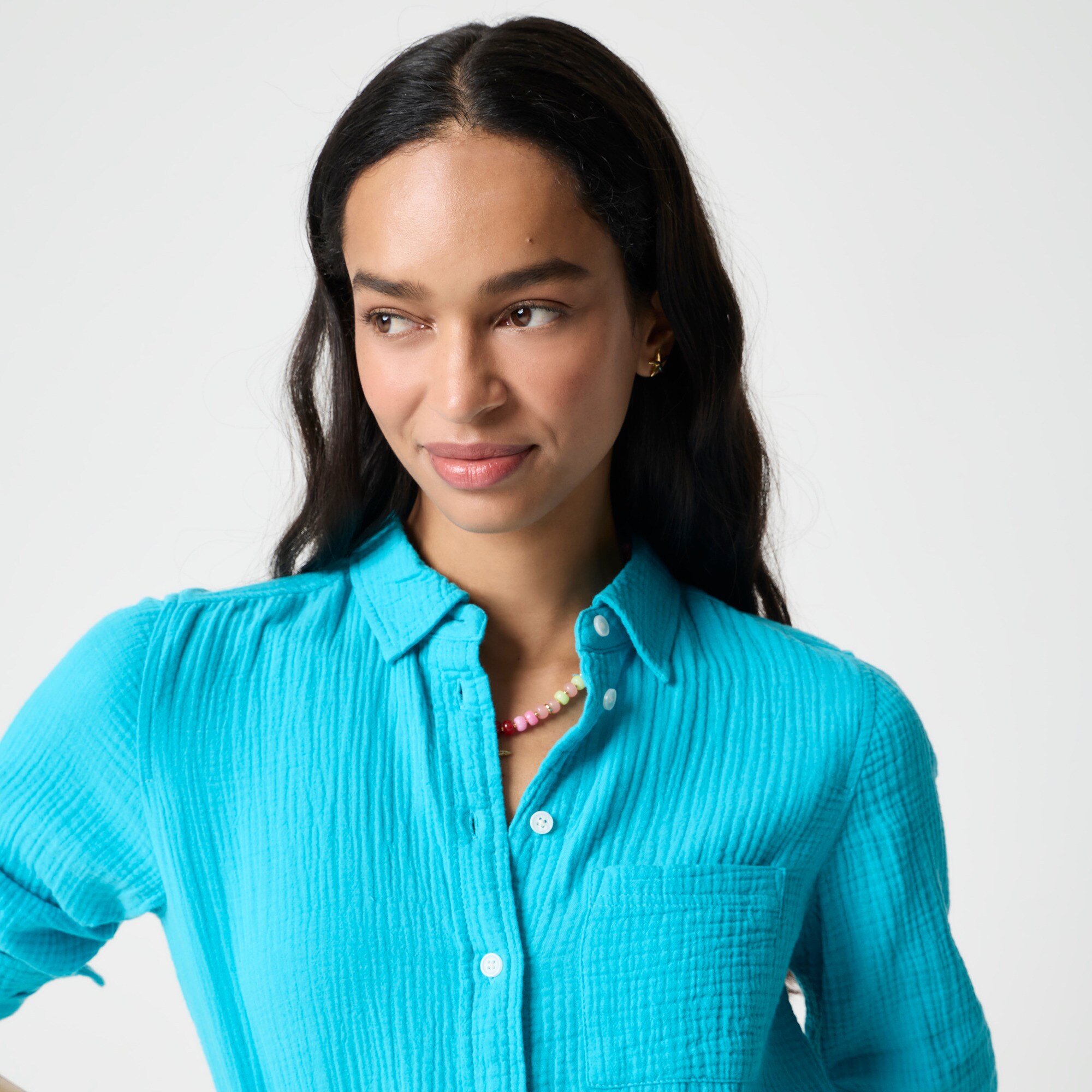Double-gauze Button-up Shirt For Women | Factory