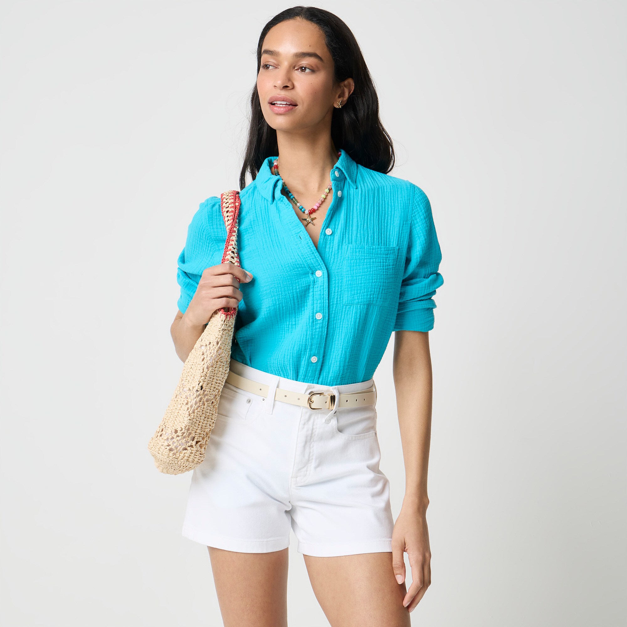 Double-gauze Button-up Shirt For Women | Factory