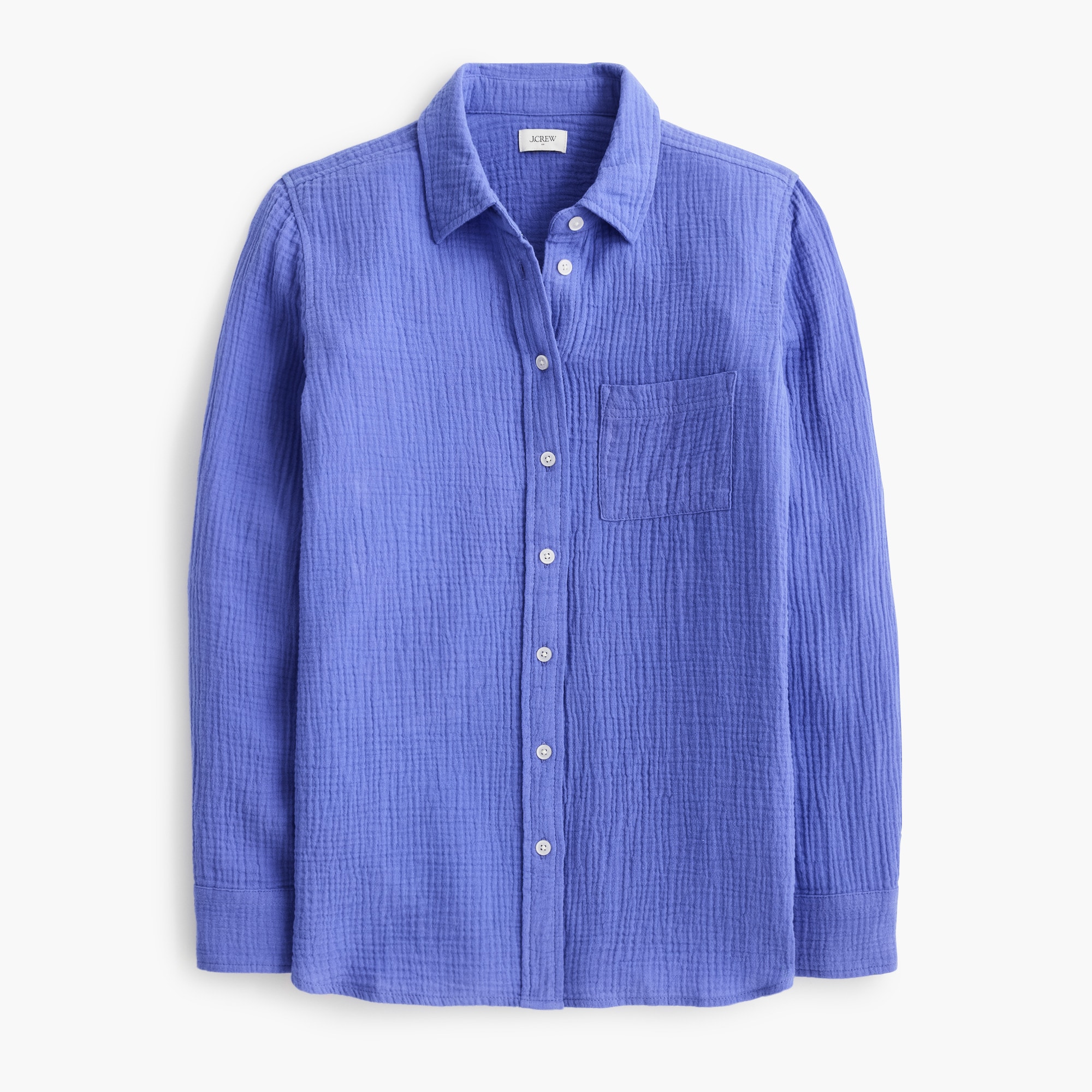 Double-gauze button-up shirt