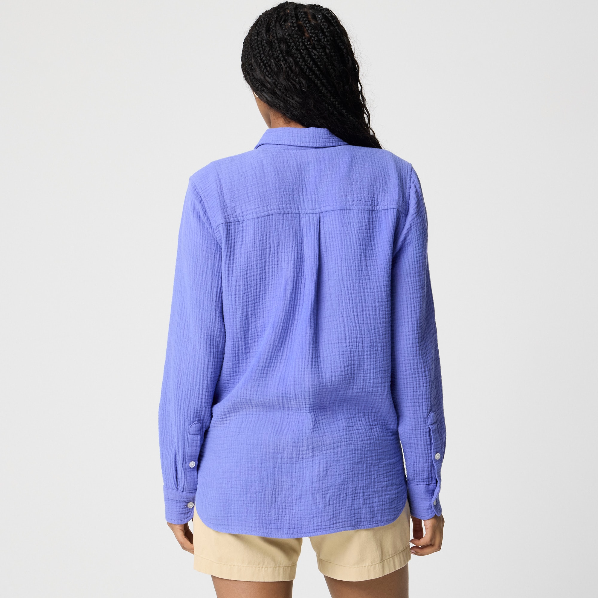 Double-gauze button-up shirt