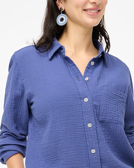 womens Gauze button-up shirt