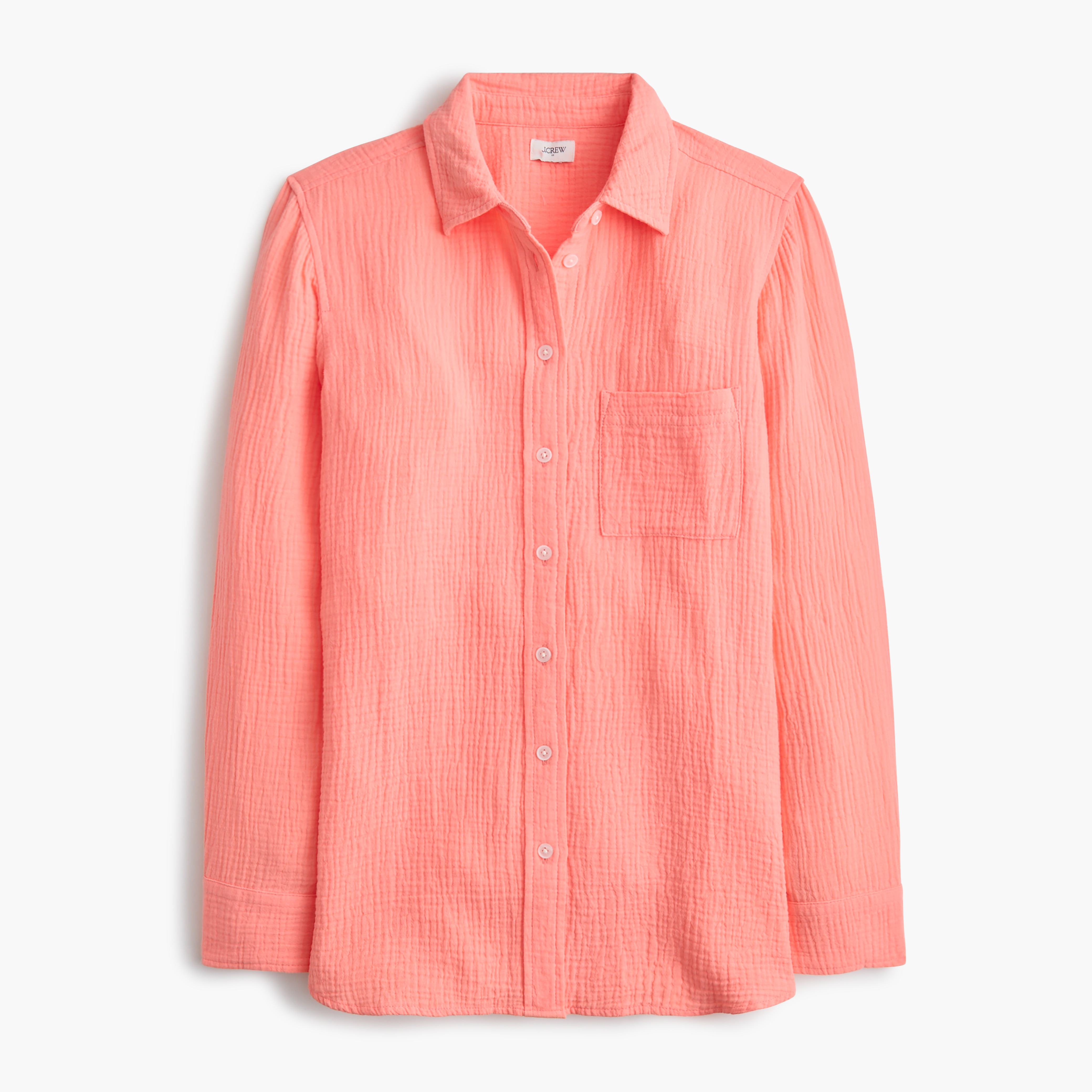Double-gauze button-up shirt