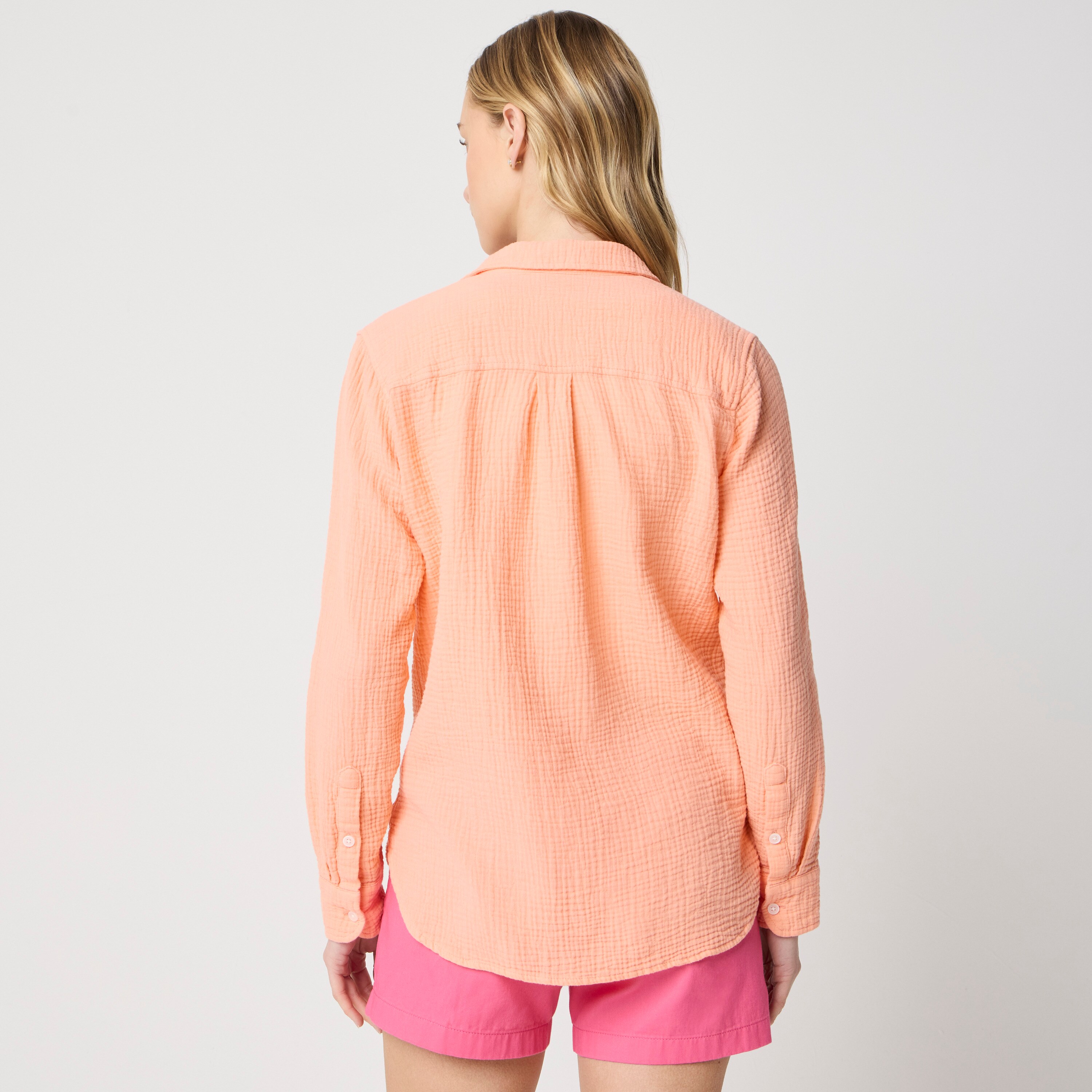 Double-gauze button-up shirt