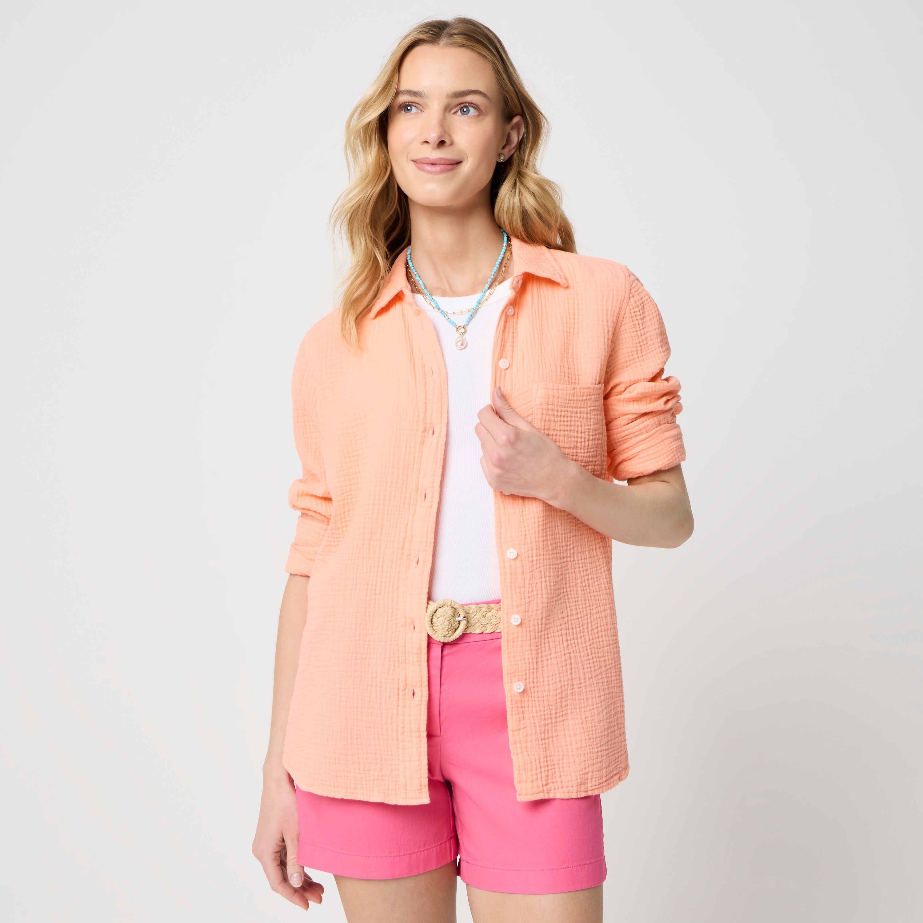 Double-gauze Button-up Shirt For Women | Factory