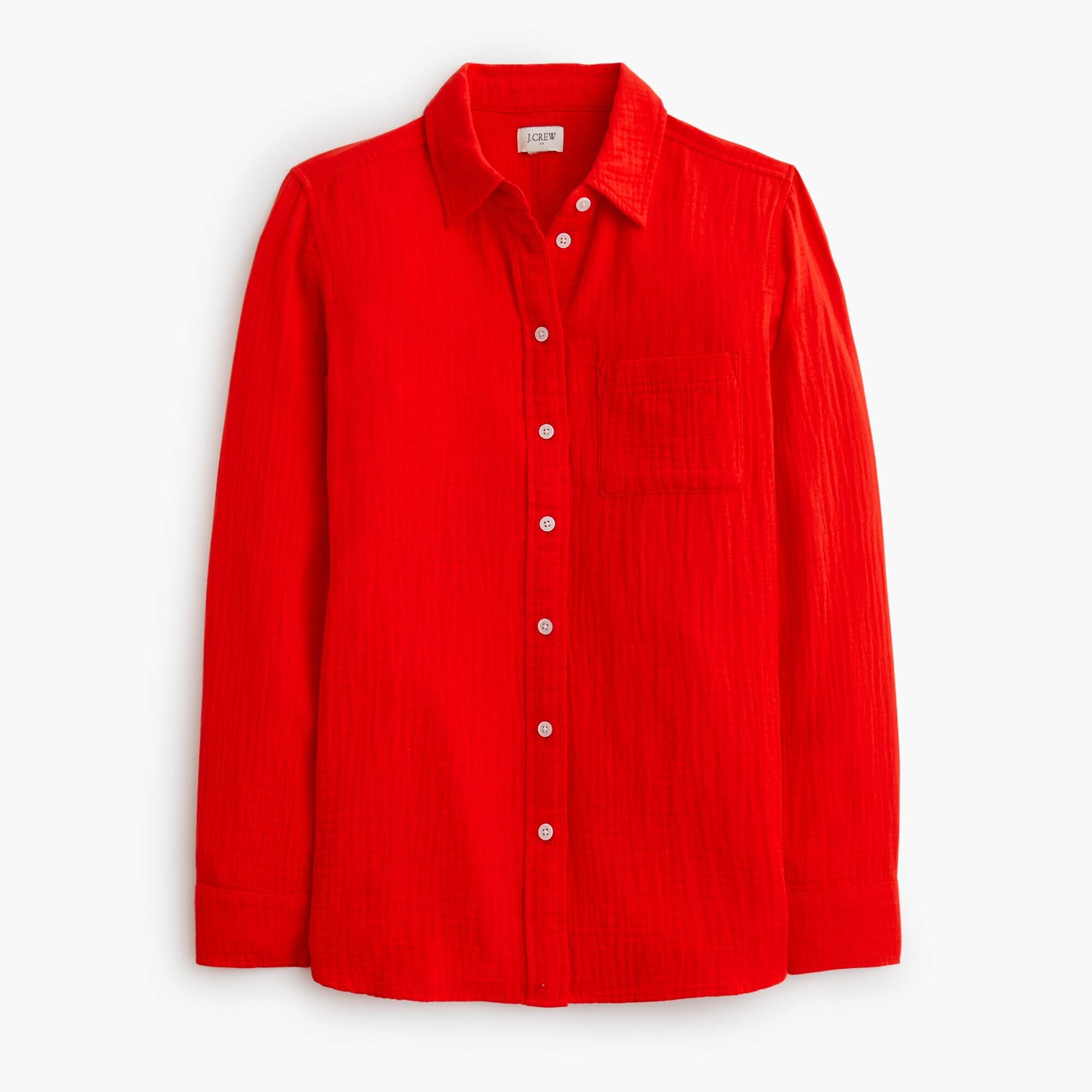 Petite double-gauze button-up shirt