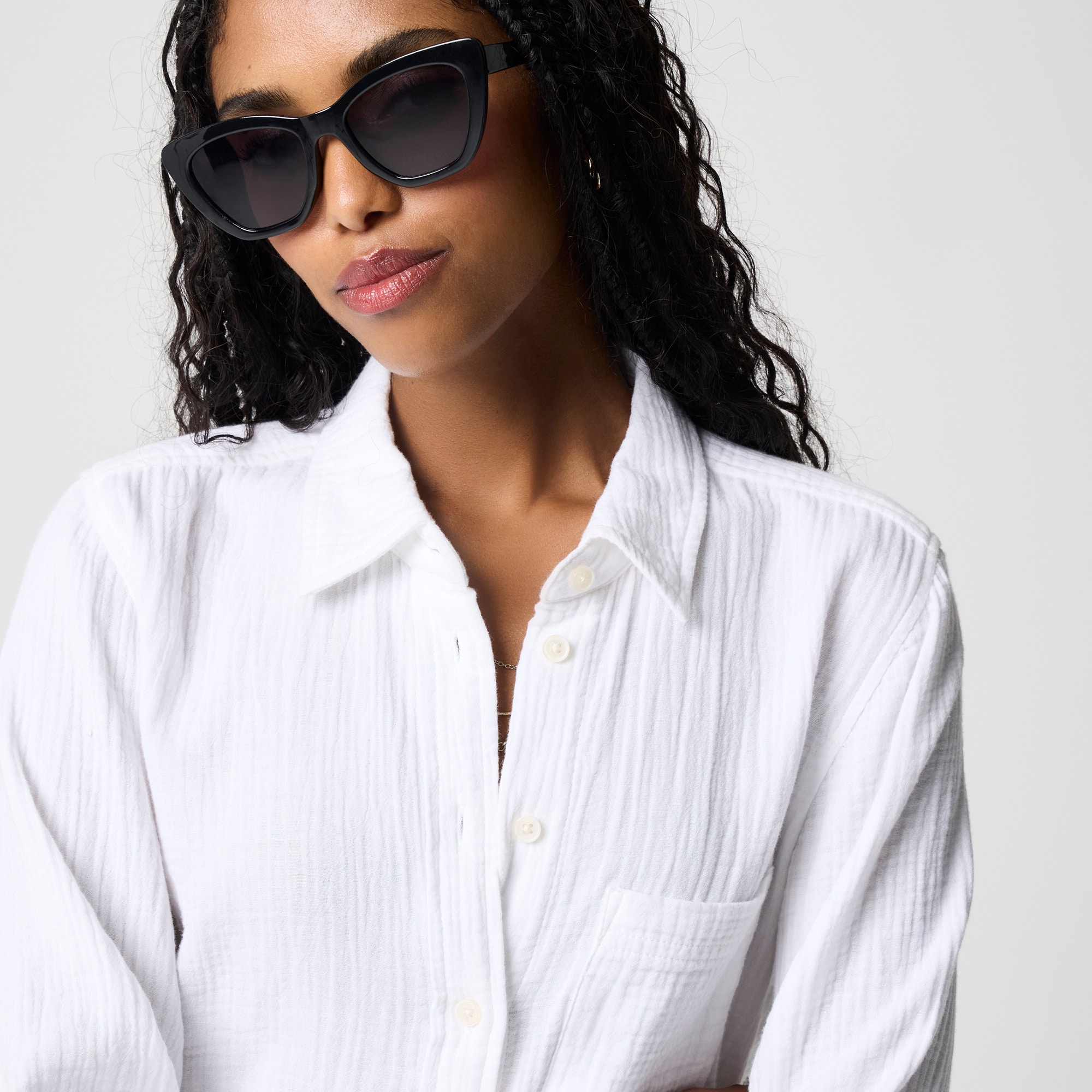 Double-gauze Button-up Shirt For Women | Factory