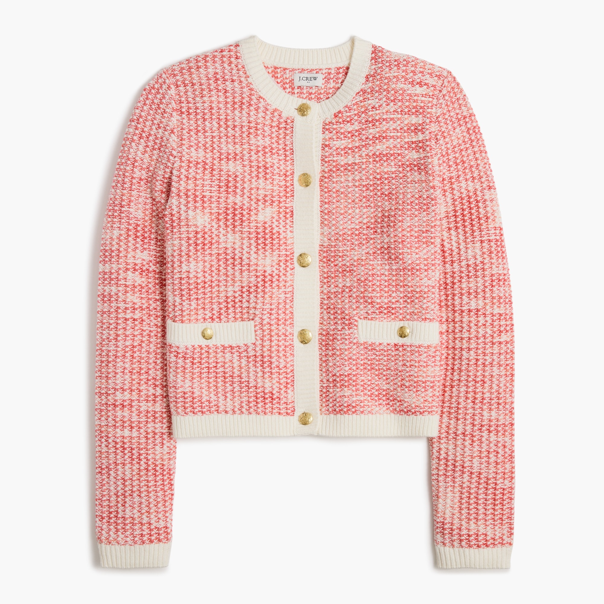 Popcorn-stitch lady jacket cardigan sweater