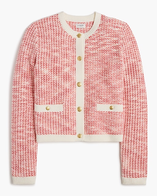 womens Popcorn-stitch lady jacket cardigan sweater