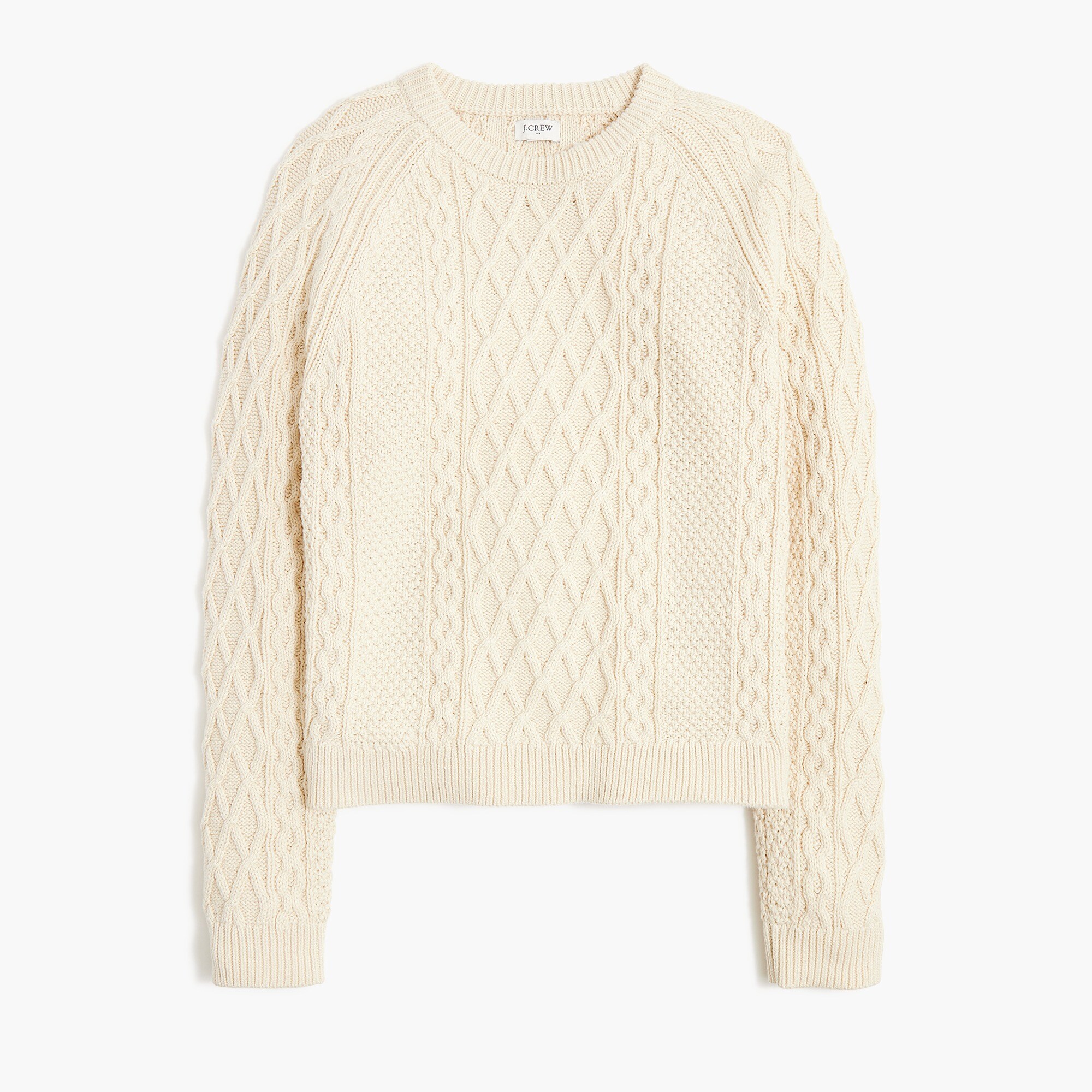 Cable crewneck sweater