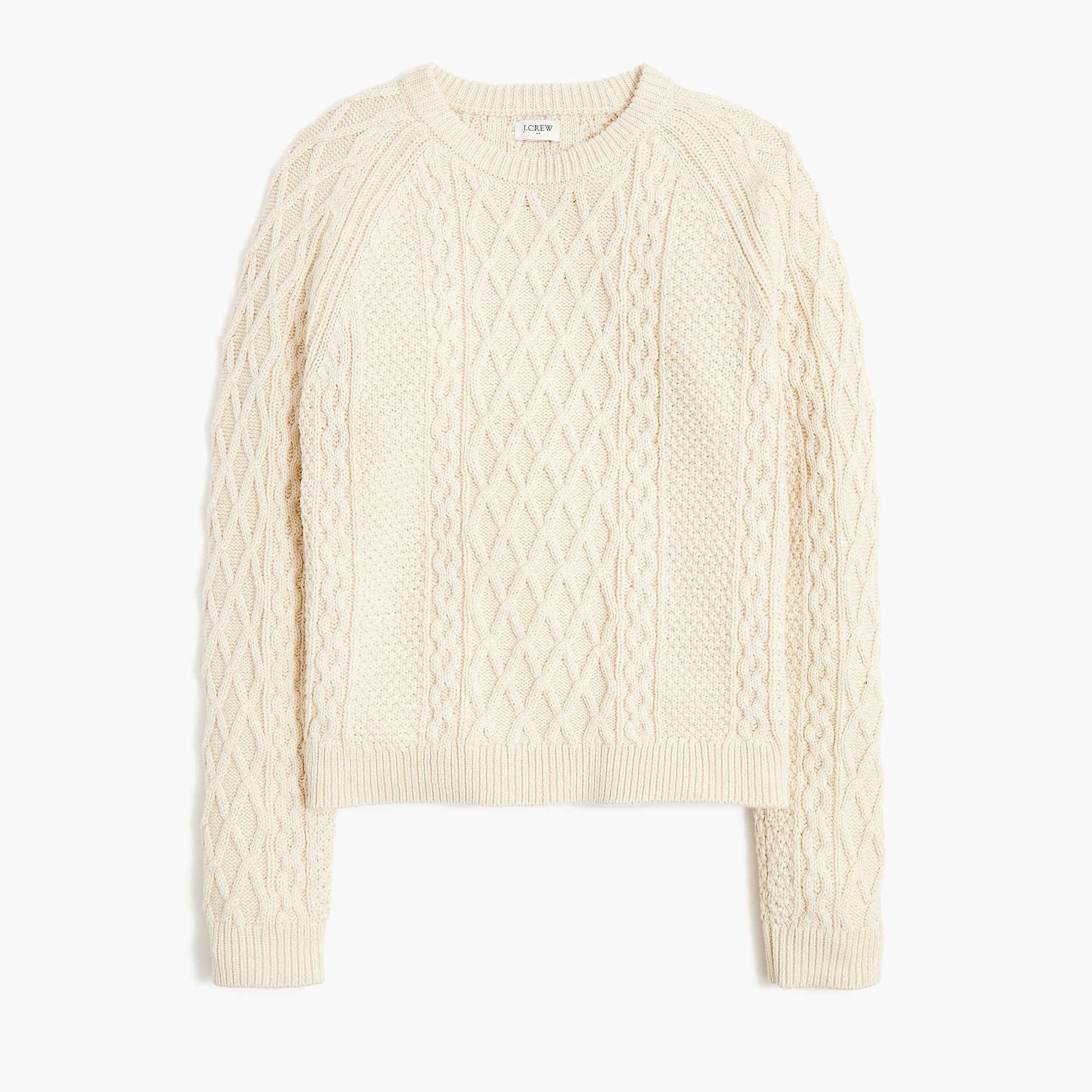 Cable crewneck sweater