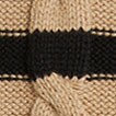 Striped cable crewneck sweater HTHR BARLEY BLACK STRIP