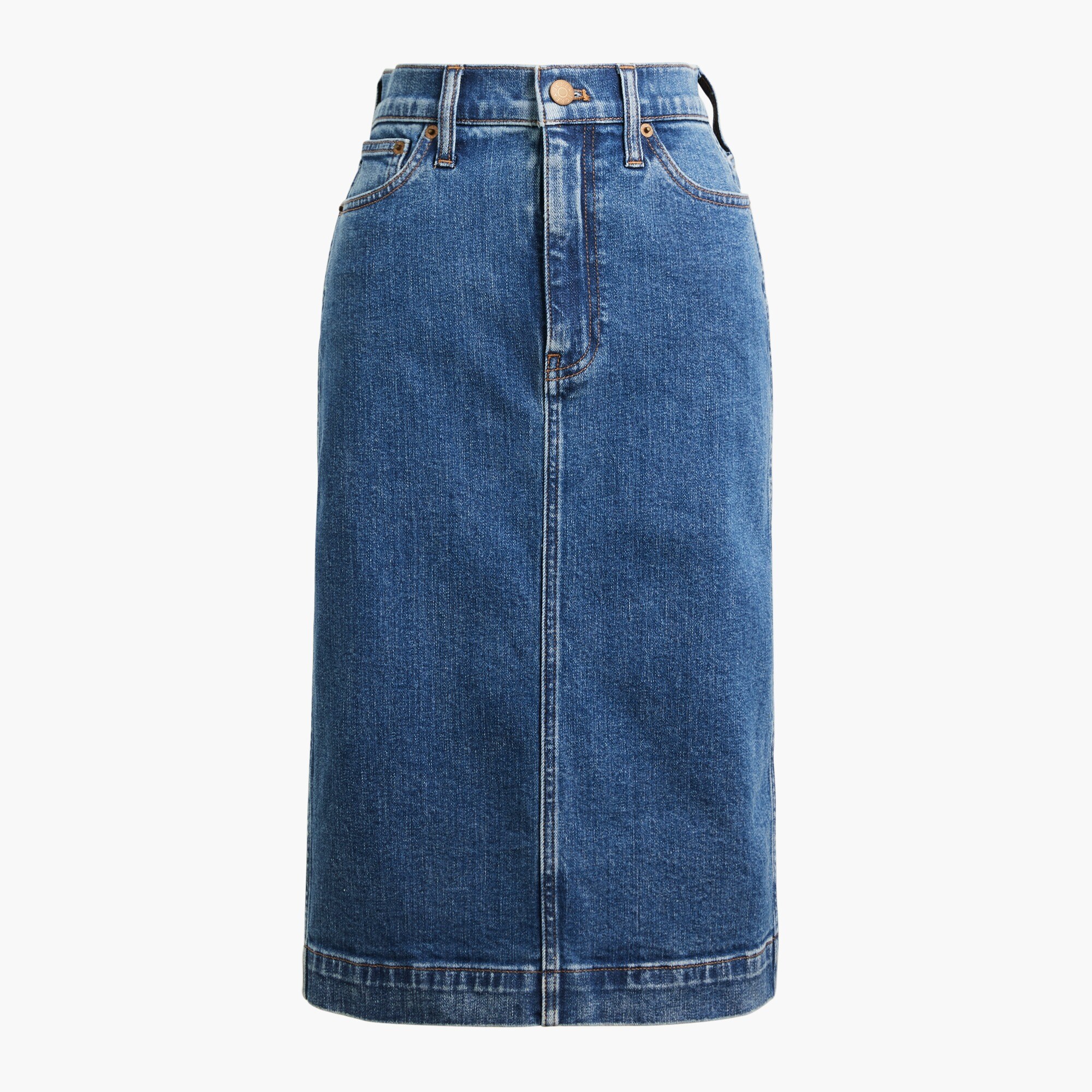 denim midi skirt for women