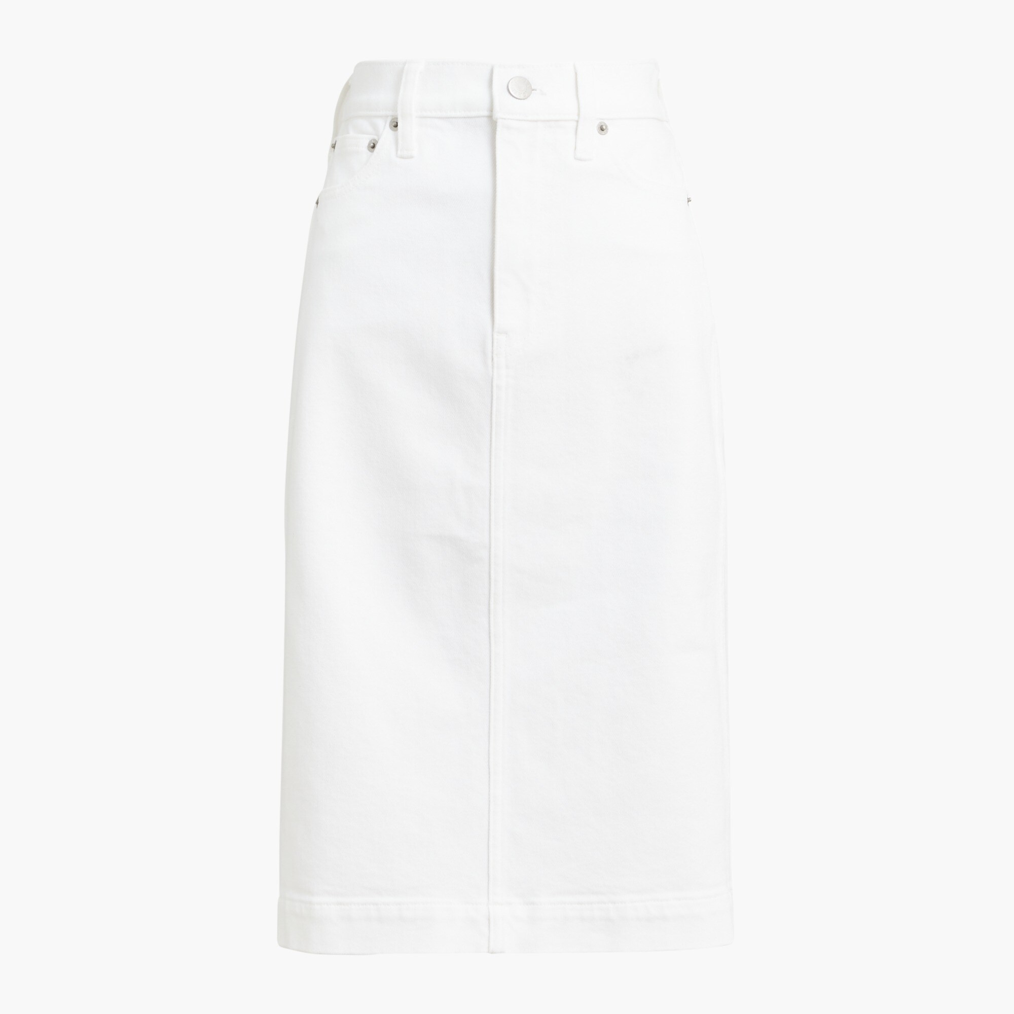 White denim midi skirt