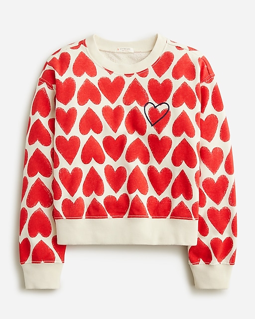 girls Girls' heart graphic crewneck sweatshirt