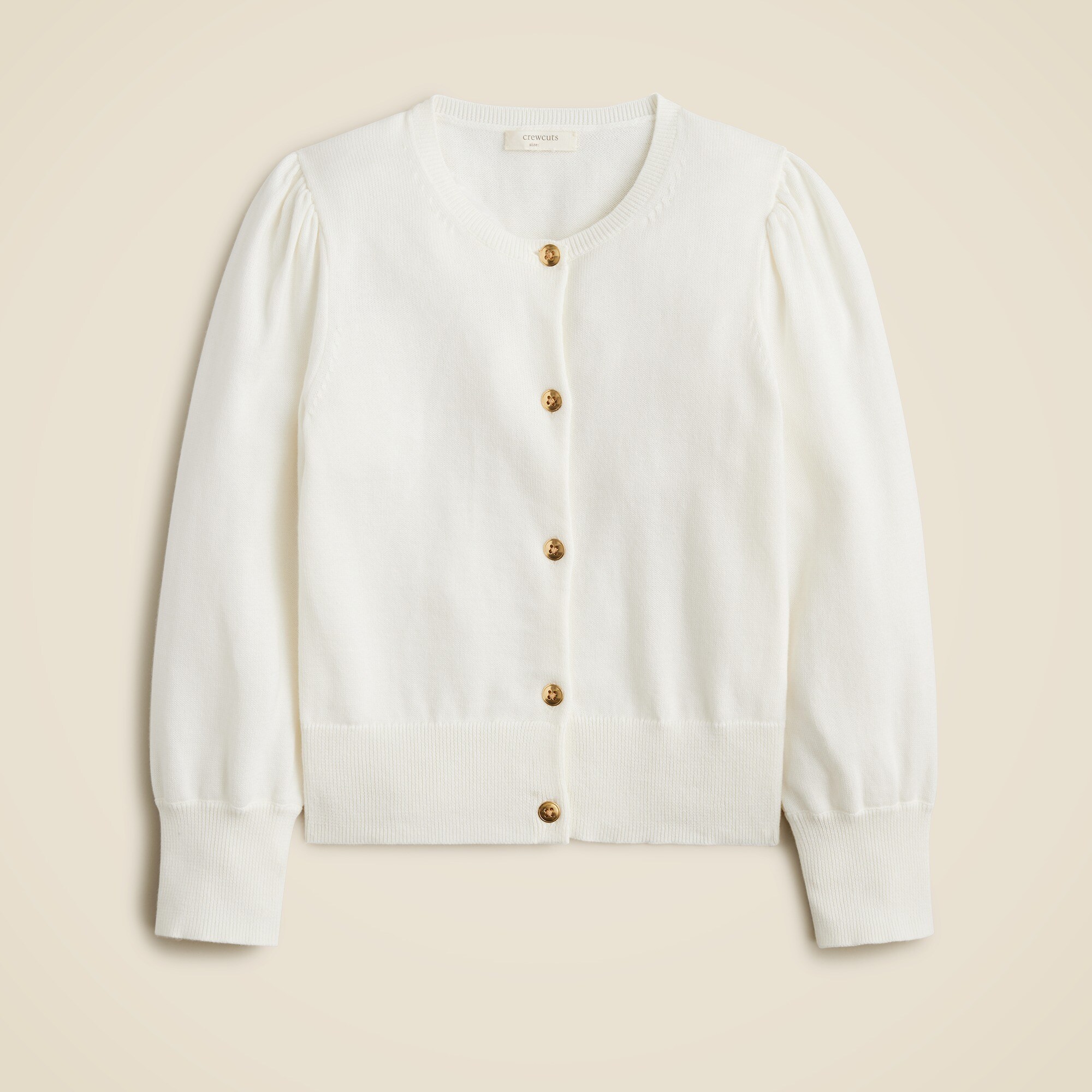 girls Girls' puff-sleeve cardigan