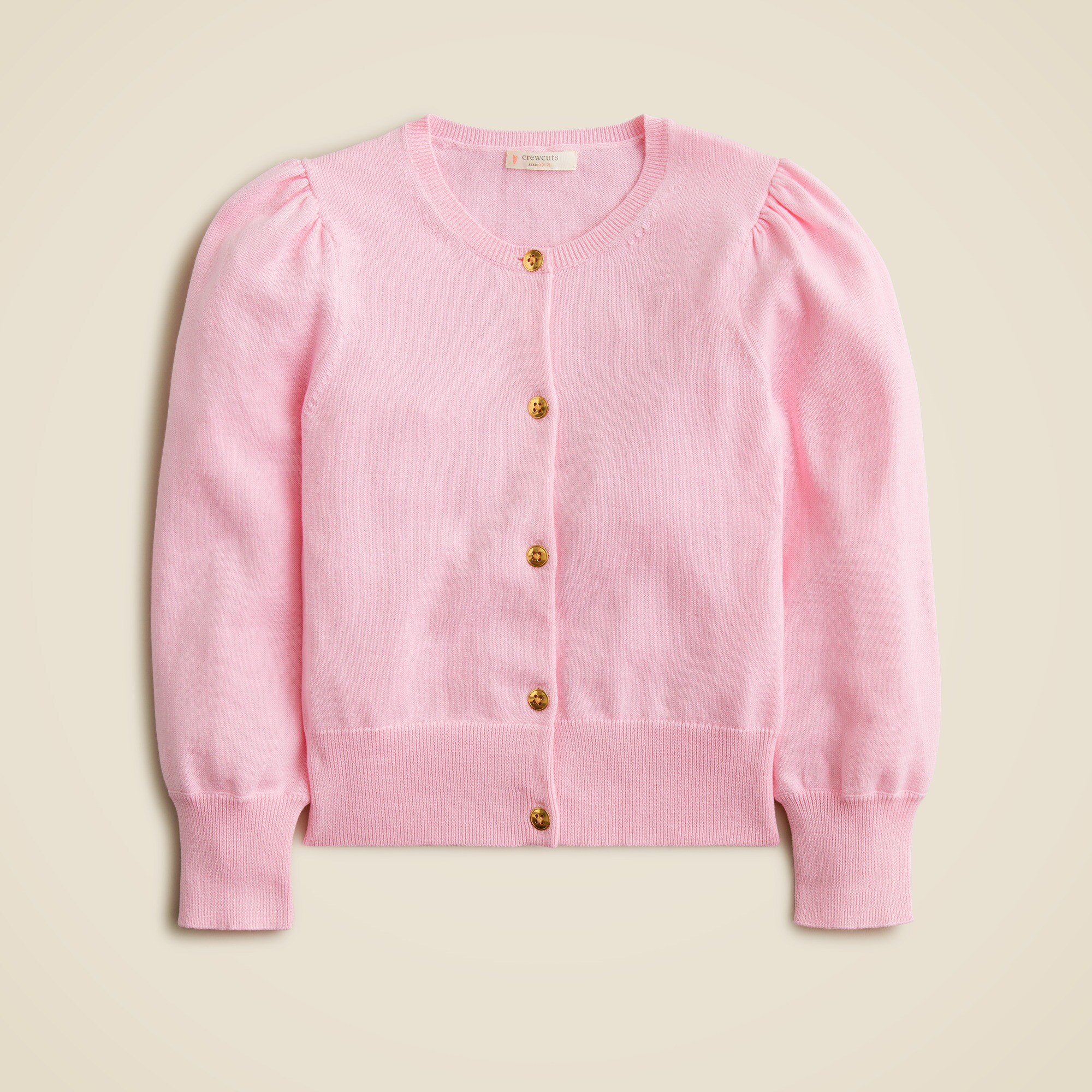  Girls' puff-sleeve cardigan