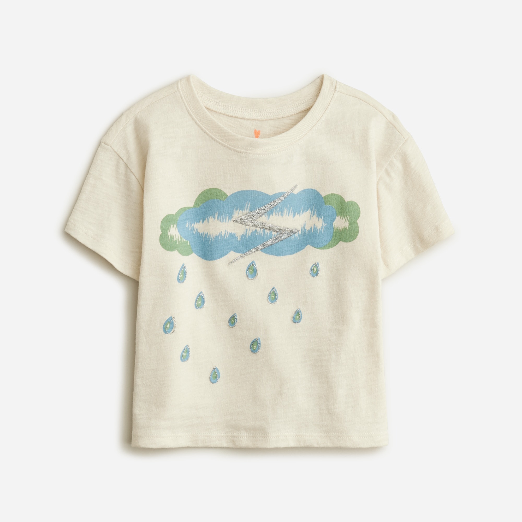 Girls' cropped sun and rain graphic T-shirt