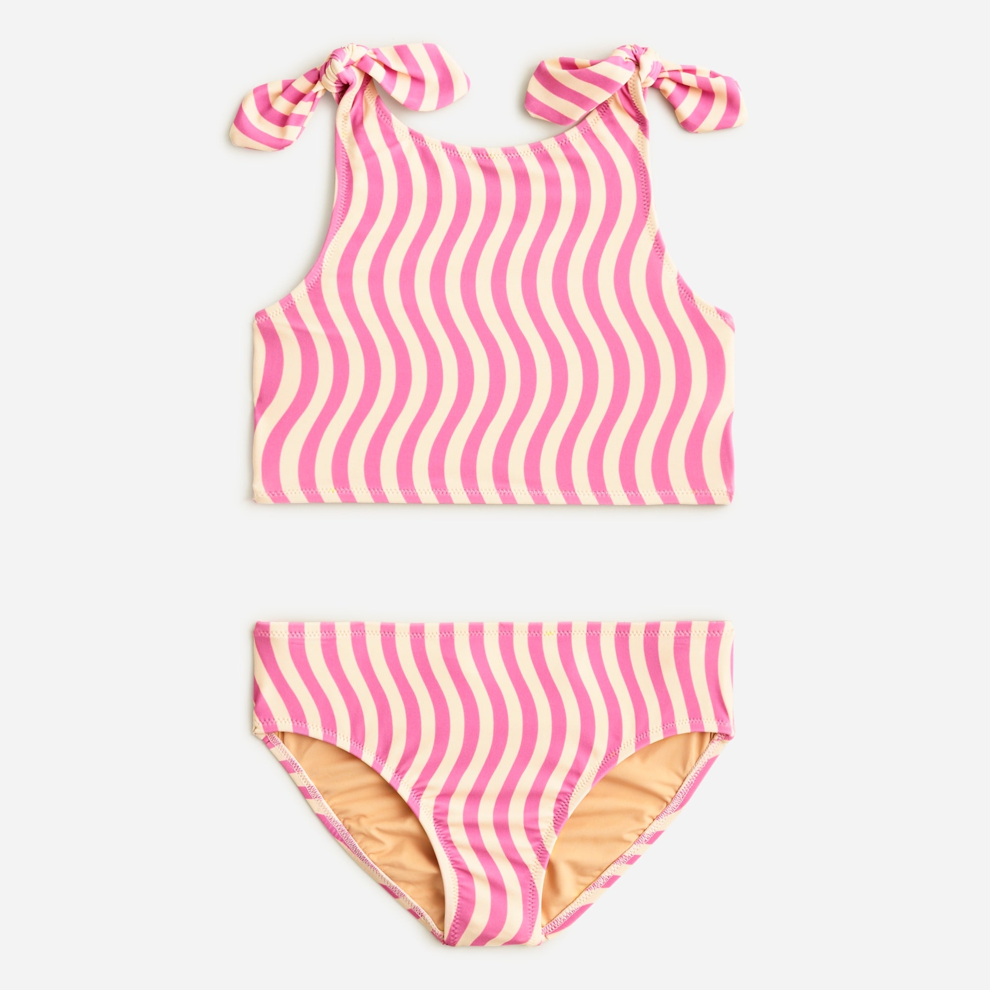  Girls' tie-shoulder two-piece swimsuit with UPF 50+