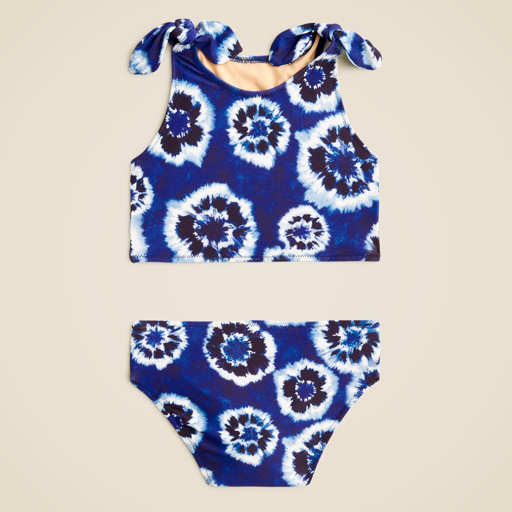 Girls' tie-shoulder two-piece swimsuit with UPF 50+