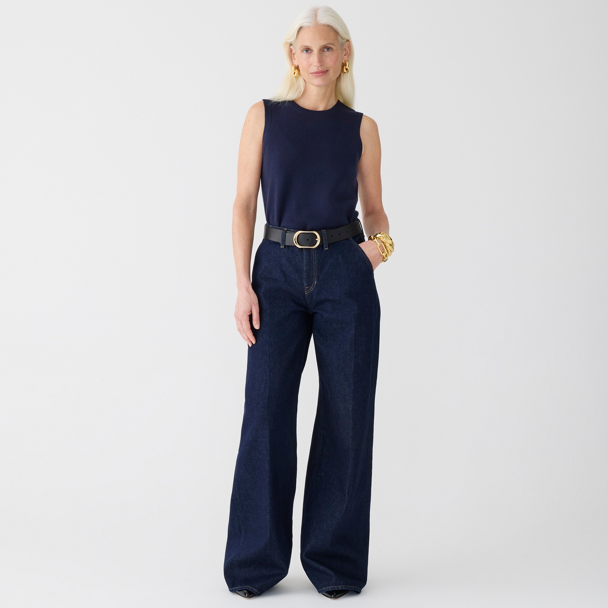 j.crew: point sur puddle jean in rinse wash for women