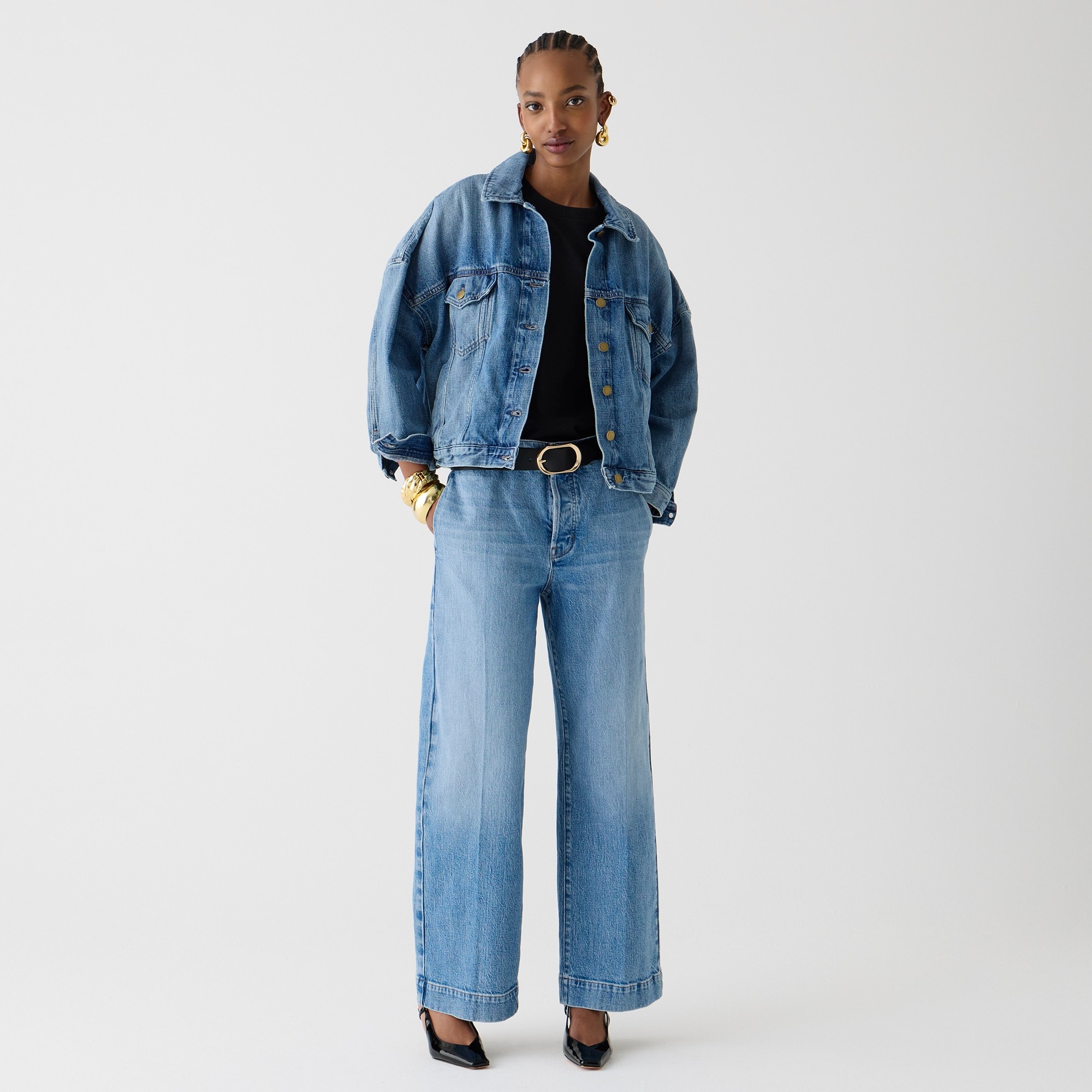 womens Point Sur side-tab trouser in Mia wash
