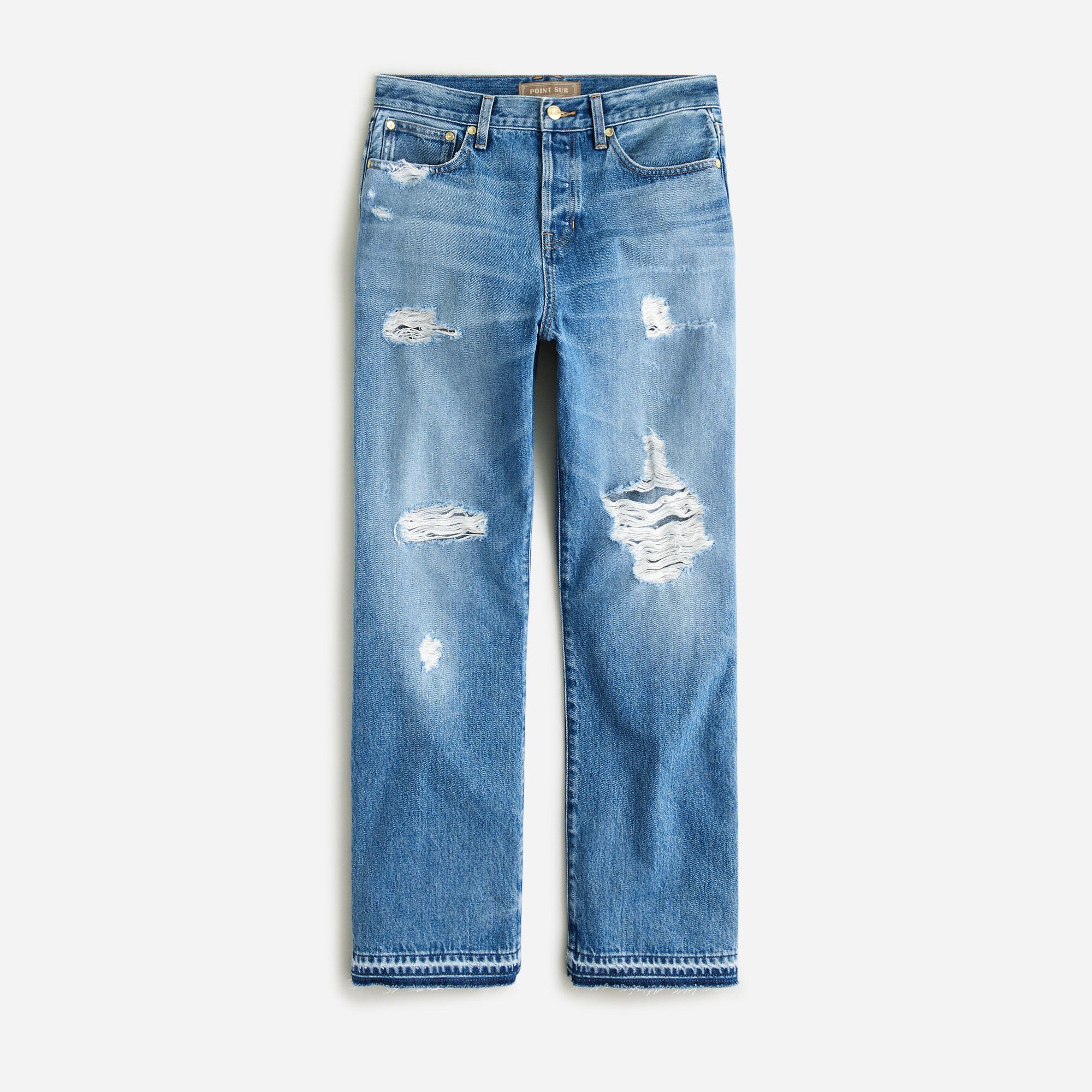 Point Sur distressed loose straight jean