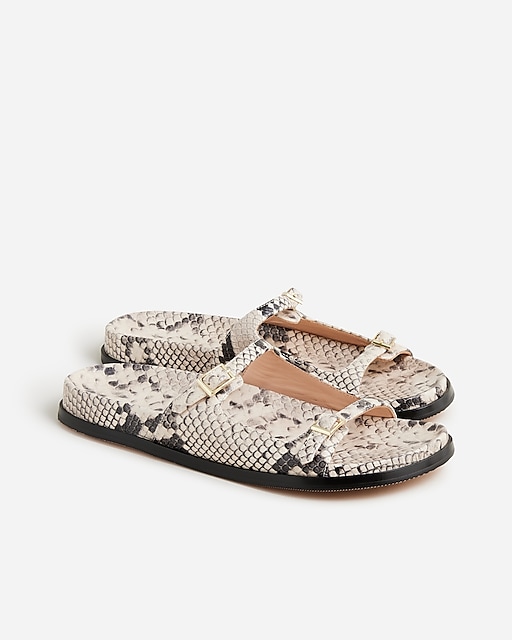 womens Colbie buckle sandals in snake-embossed leather
