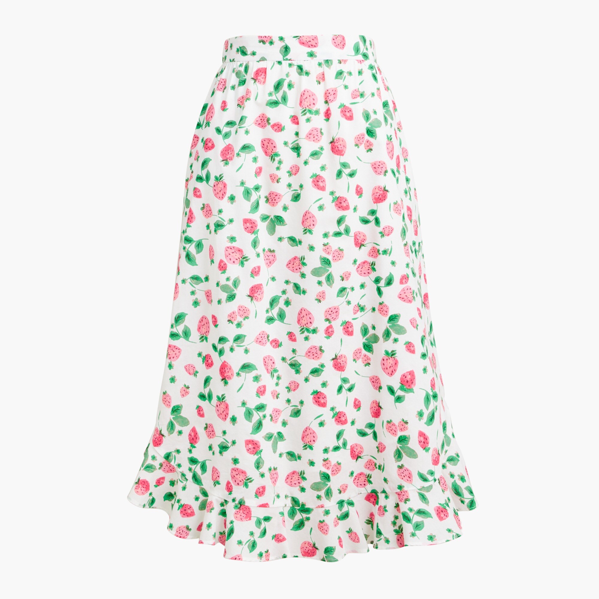 midi skirt with flounce hem for women
