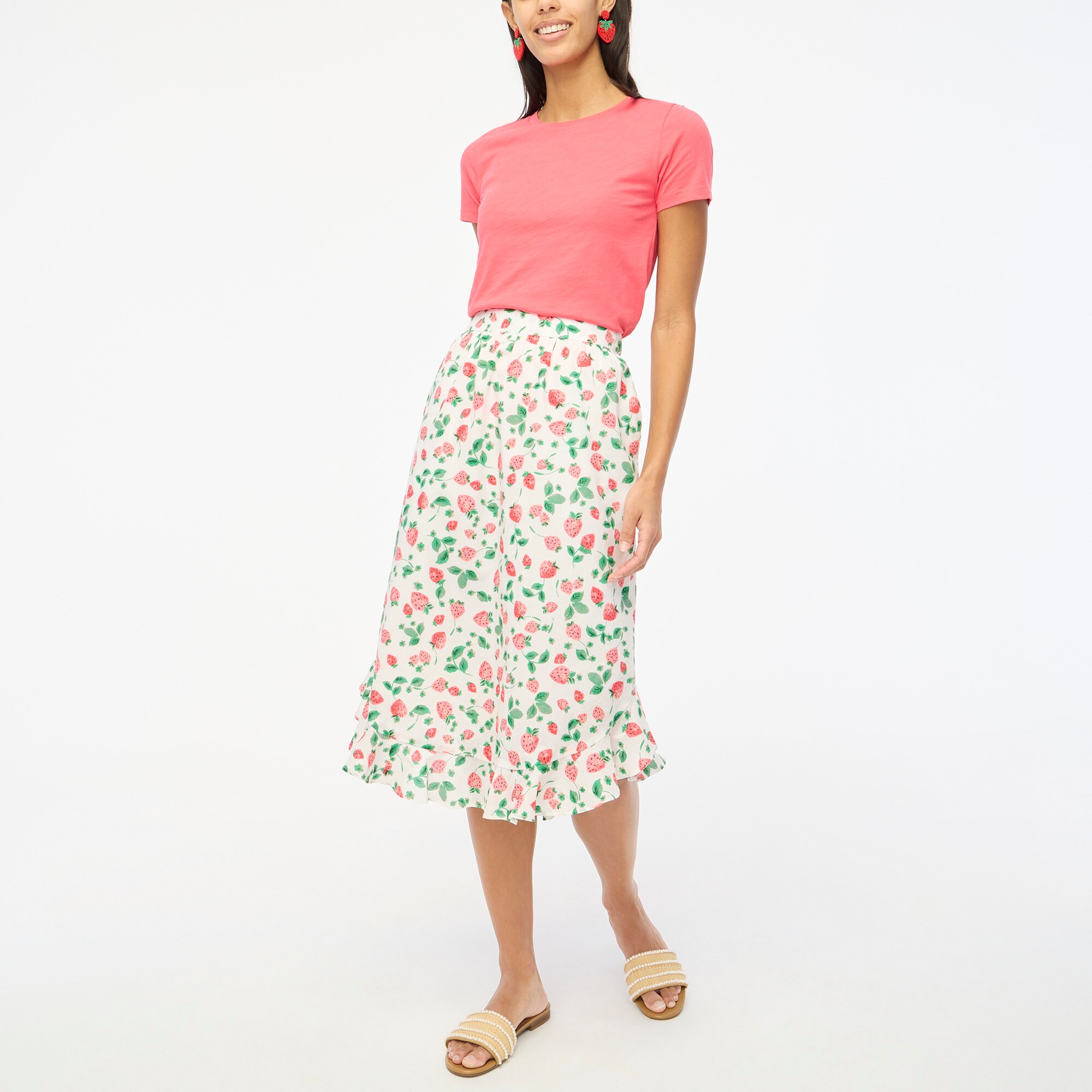 factory: midi skirt with flounce hem for women