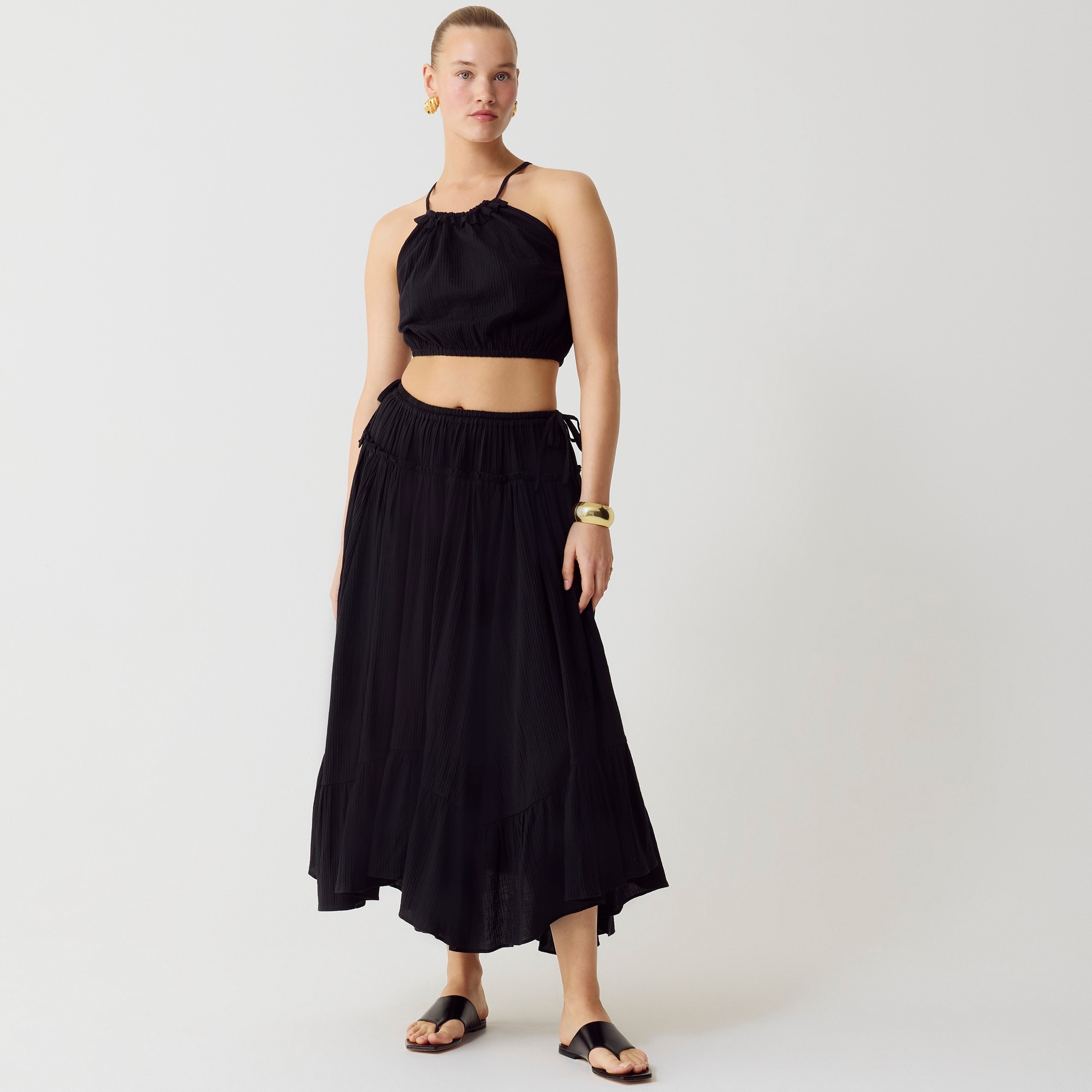  Halter top and skirt set in airy gauze