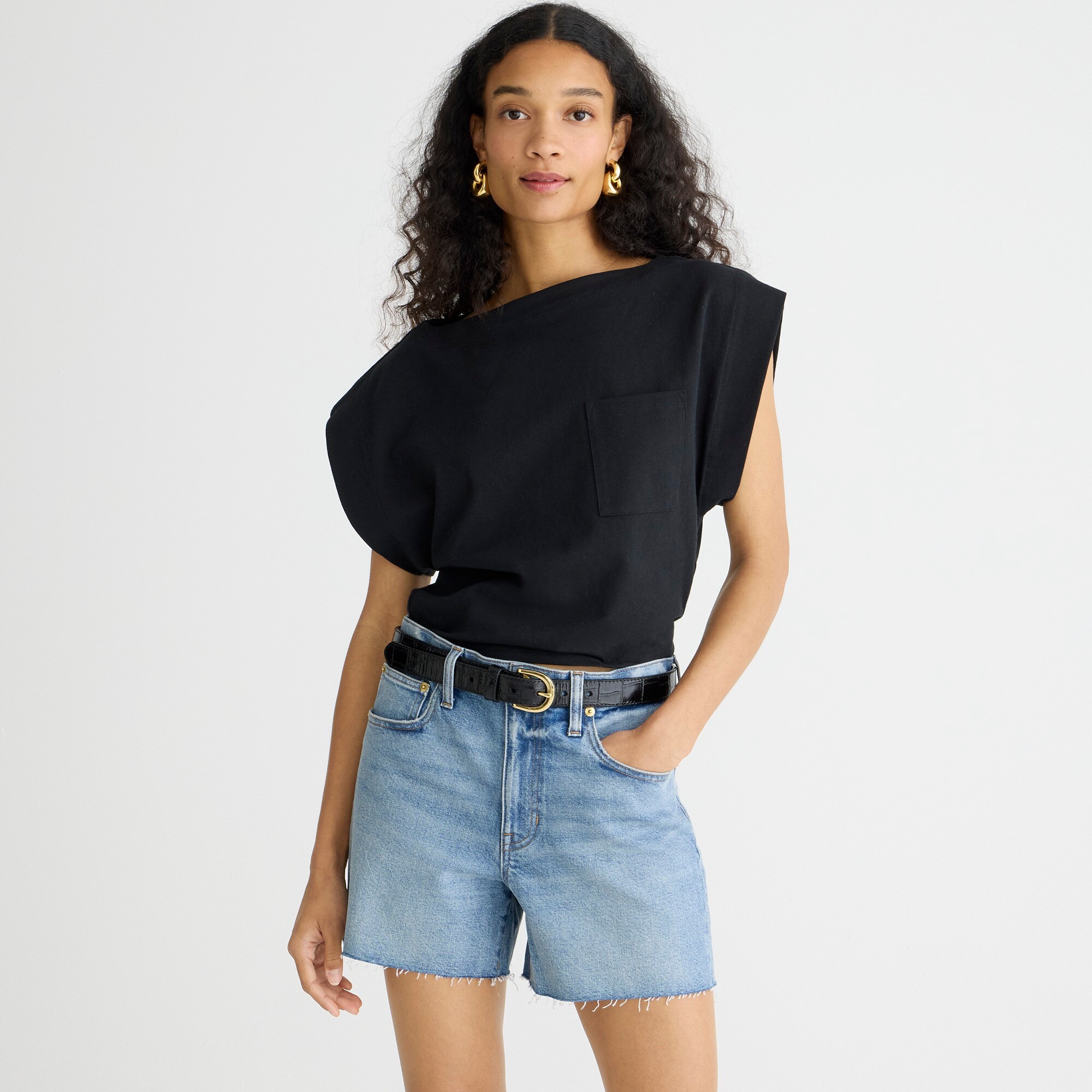 J crew high rise denim shorts clearance