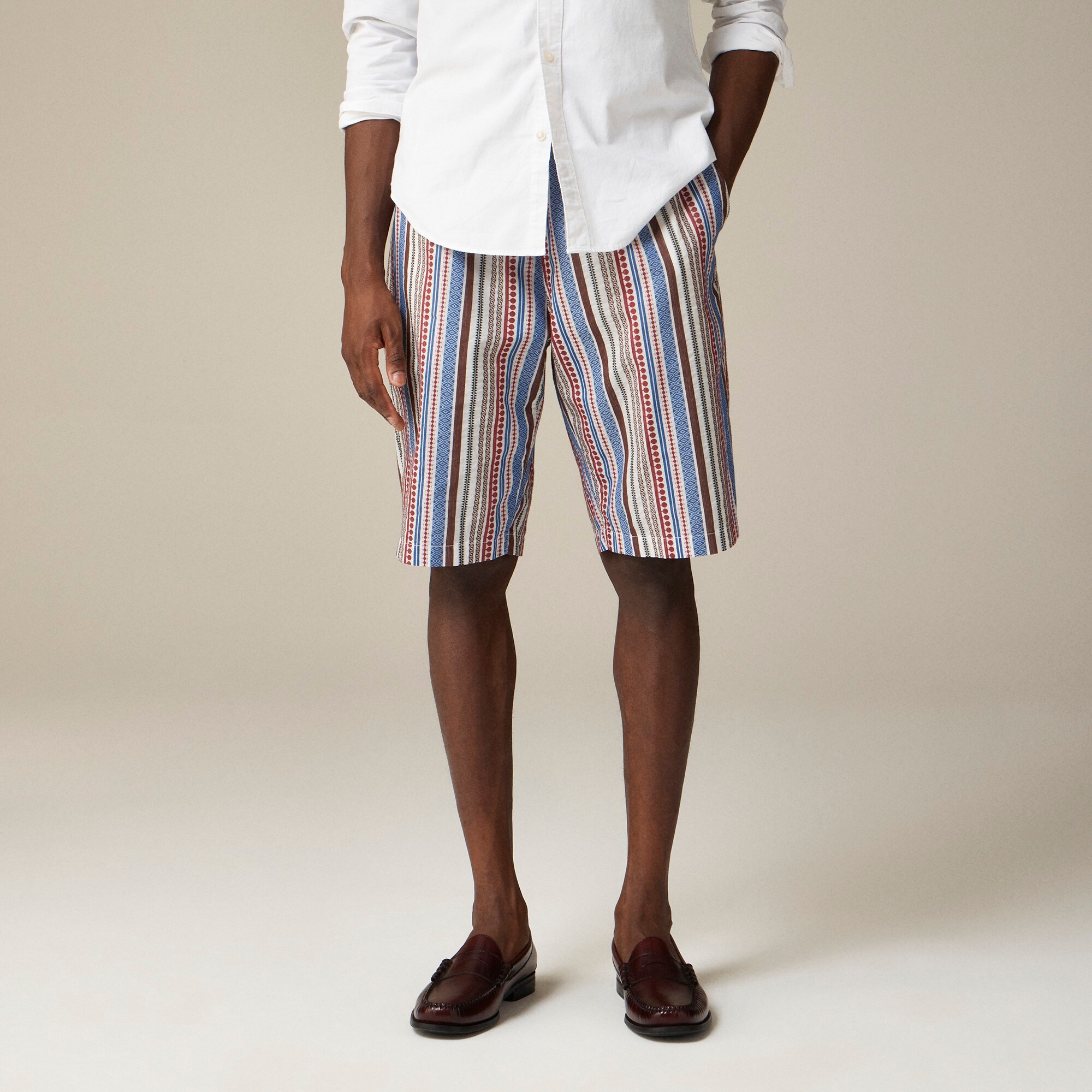  BEAMS PLUS 11'' jacquard striped easy short