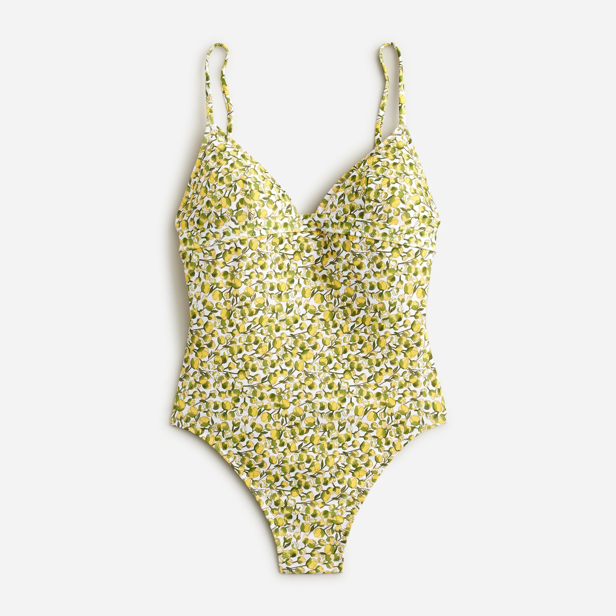  Plunge one-piece swimsuit in Liberty&reg; Eliza's Yellow fabric