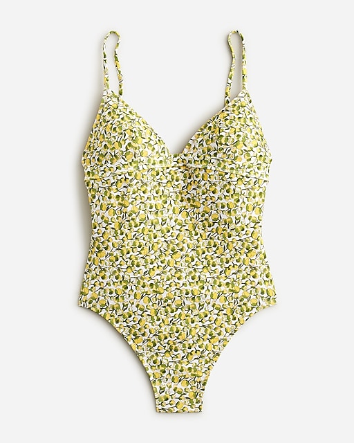  Plunge one-piece swimsuit in Liberty&reg; Eliza's Yellow fabric